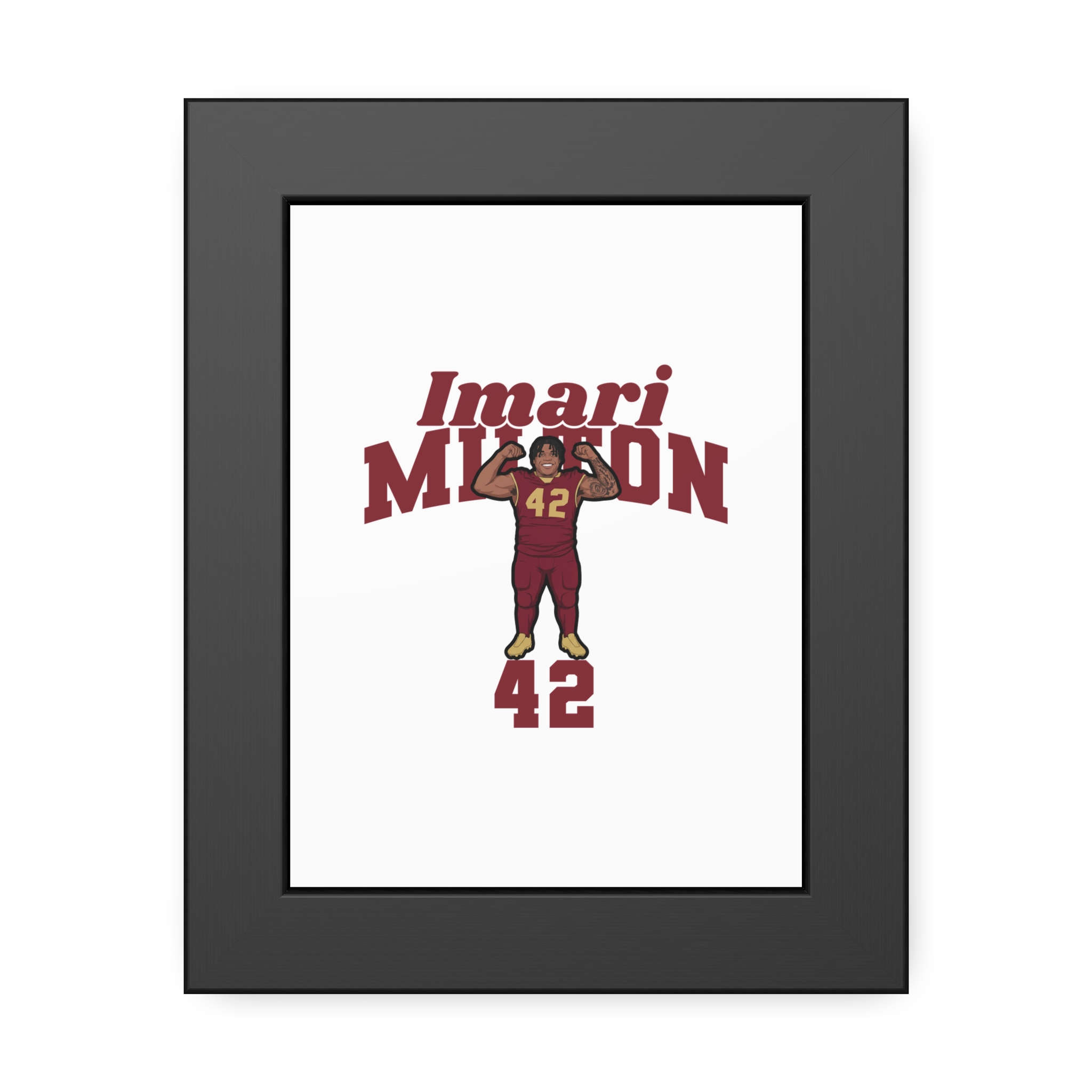 Framed Poster — character_signature_arch in Black