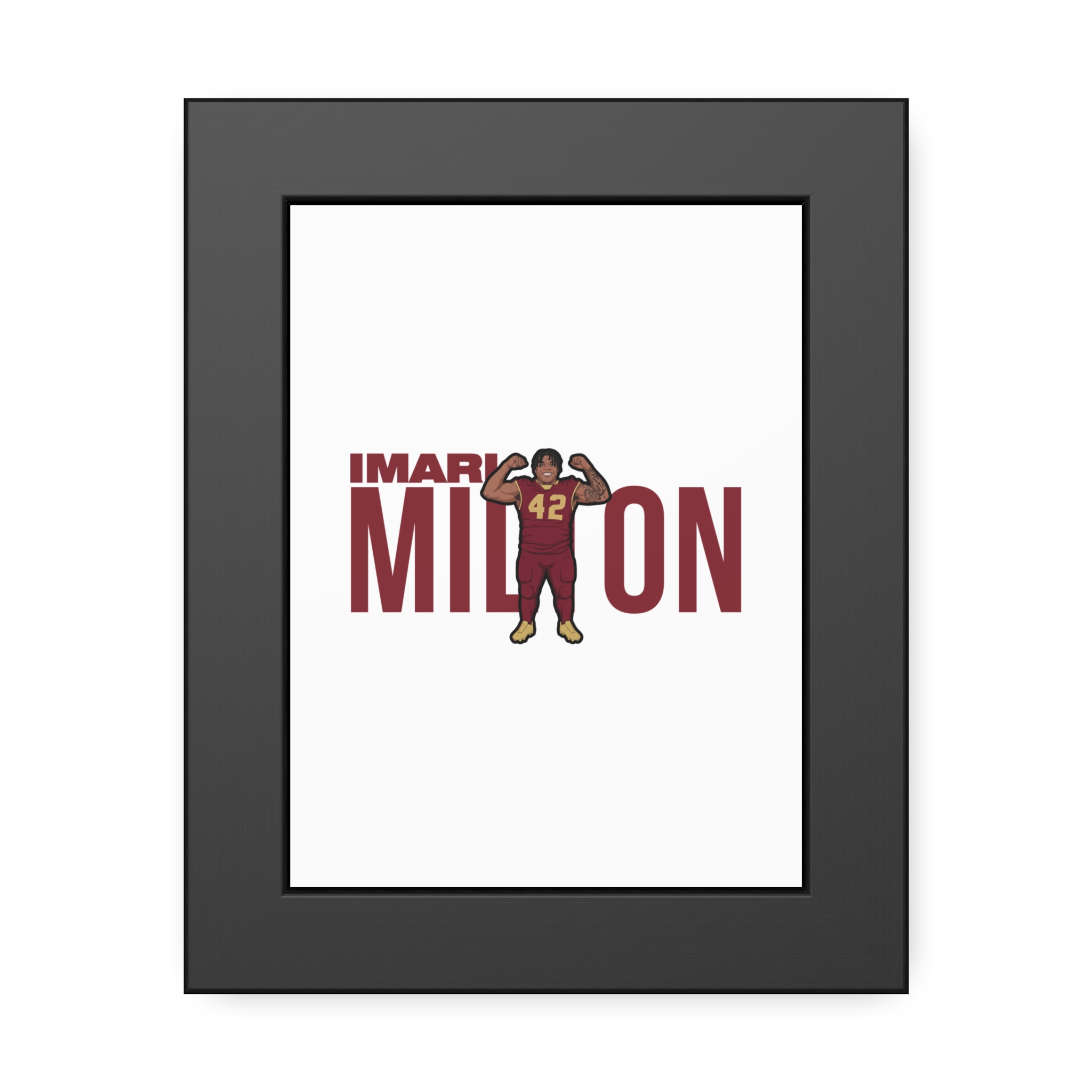 Framed Poster — character_player_name in Black