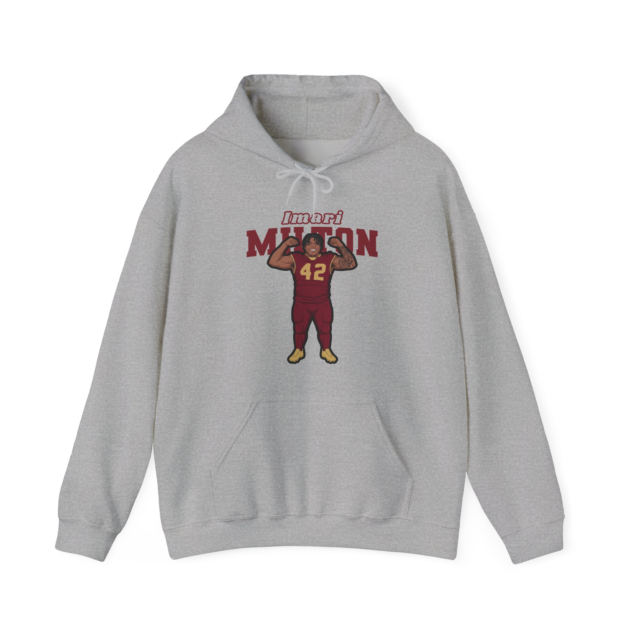 Hoodie — character_name_arch in Grey