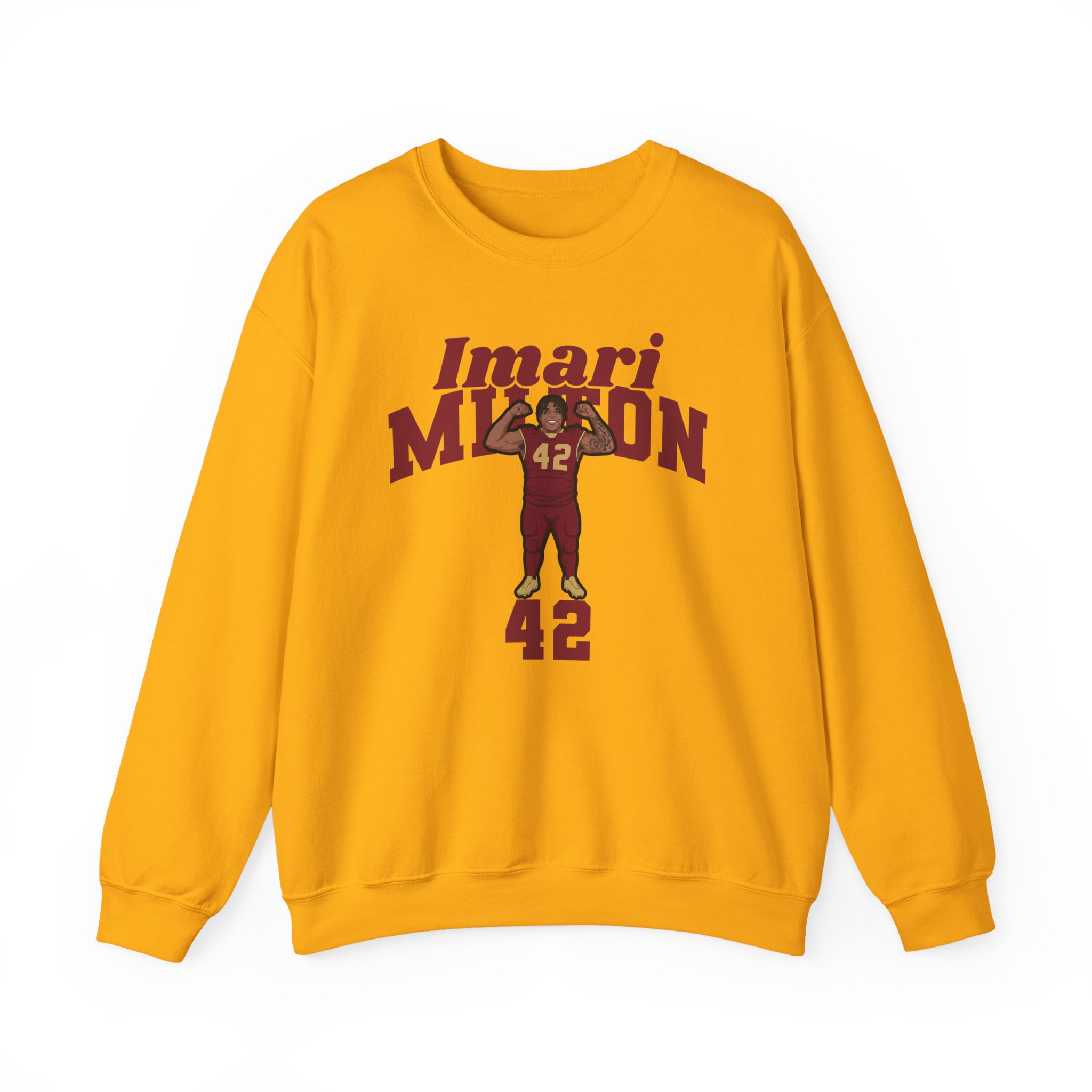 Crewneck Sweatshirt — character_signature_arch in Gold