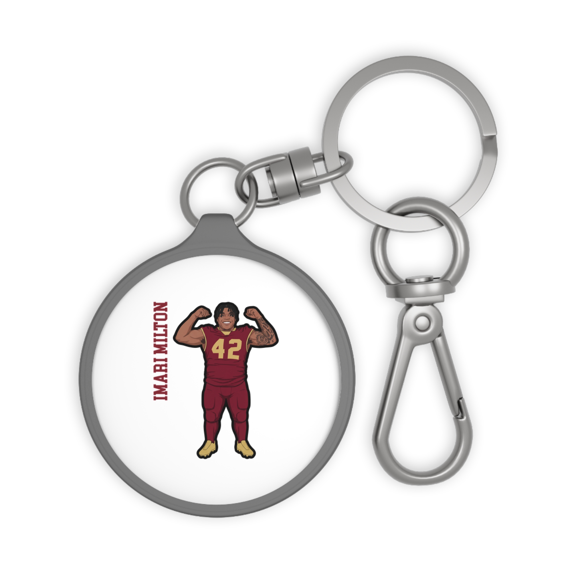 Keychain — character_name_vertical in Grey