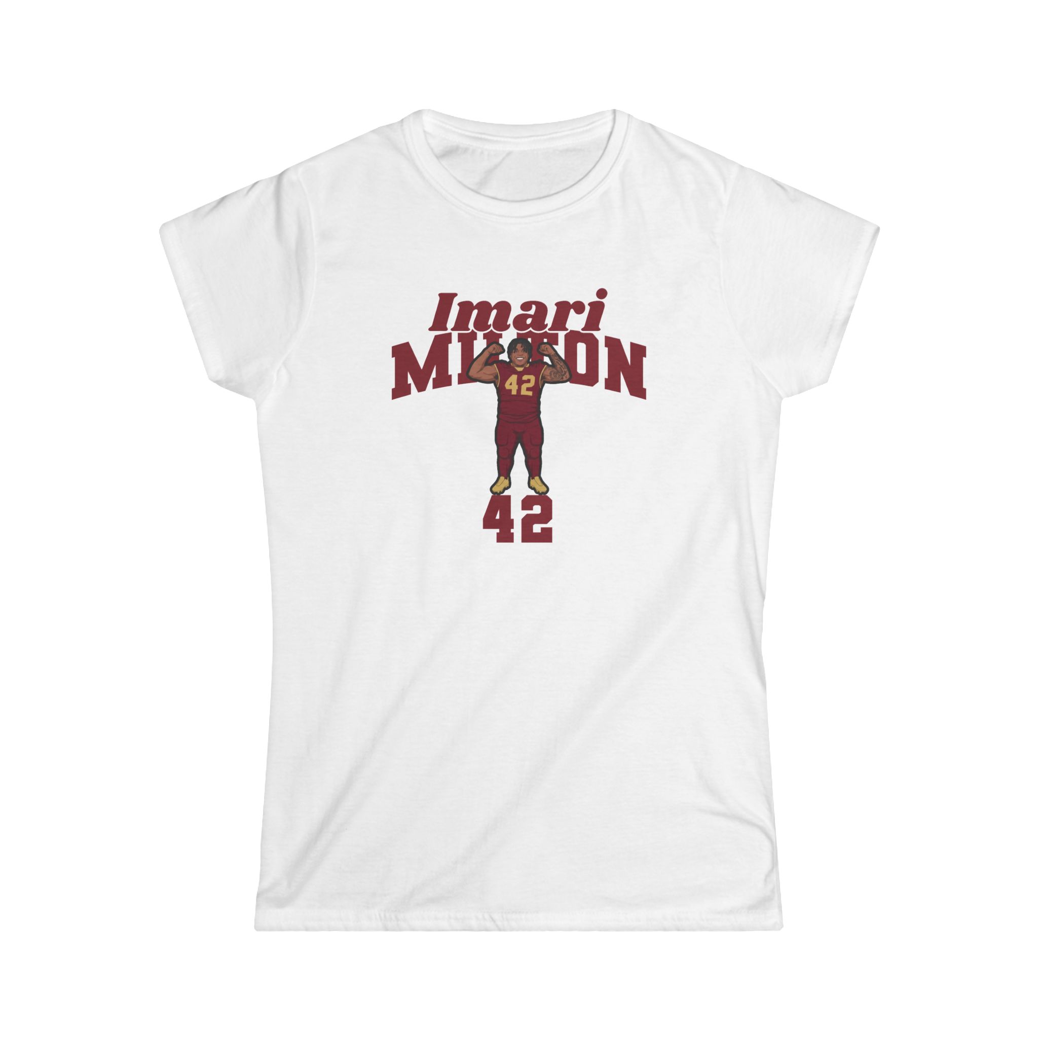 Women's Softstyle Tee — character_signature_arch in White