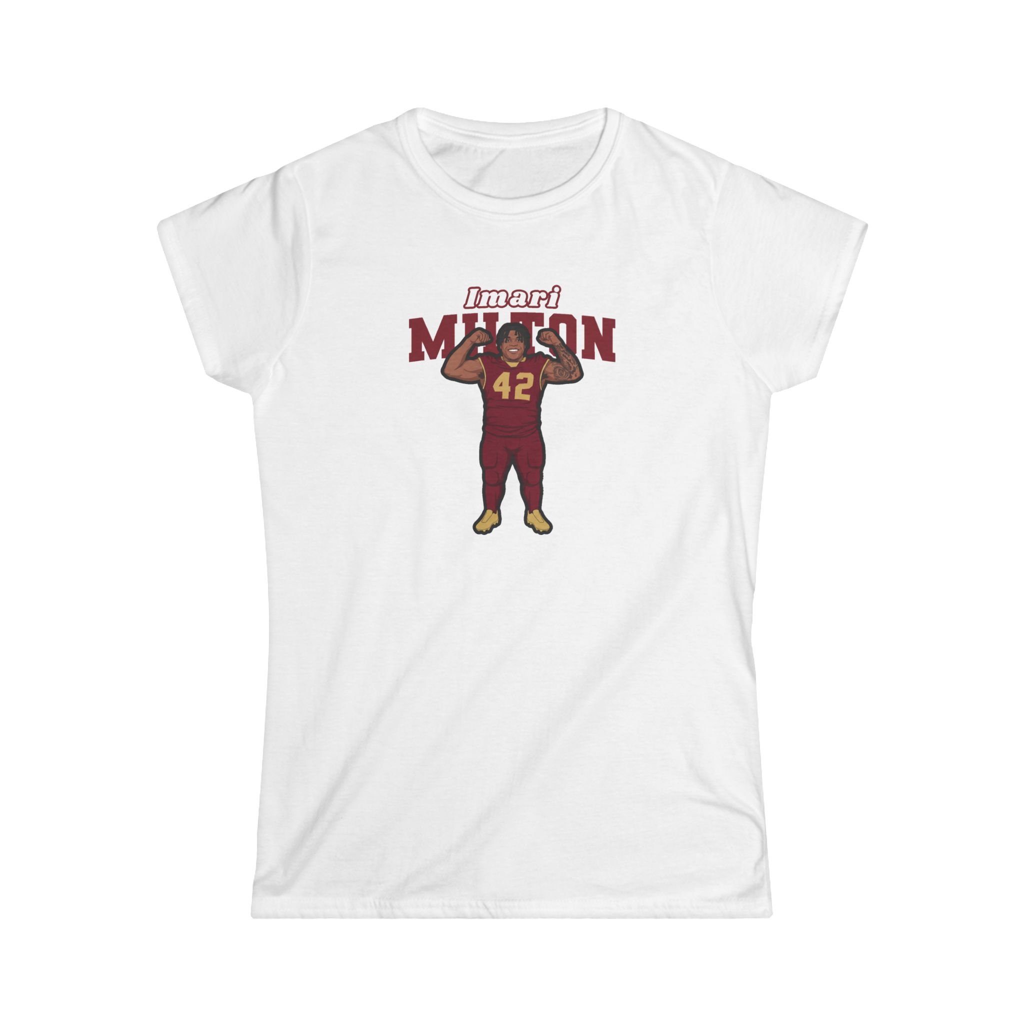 Women's Softstyle Tee — character_name_arch in White
