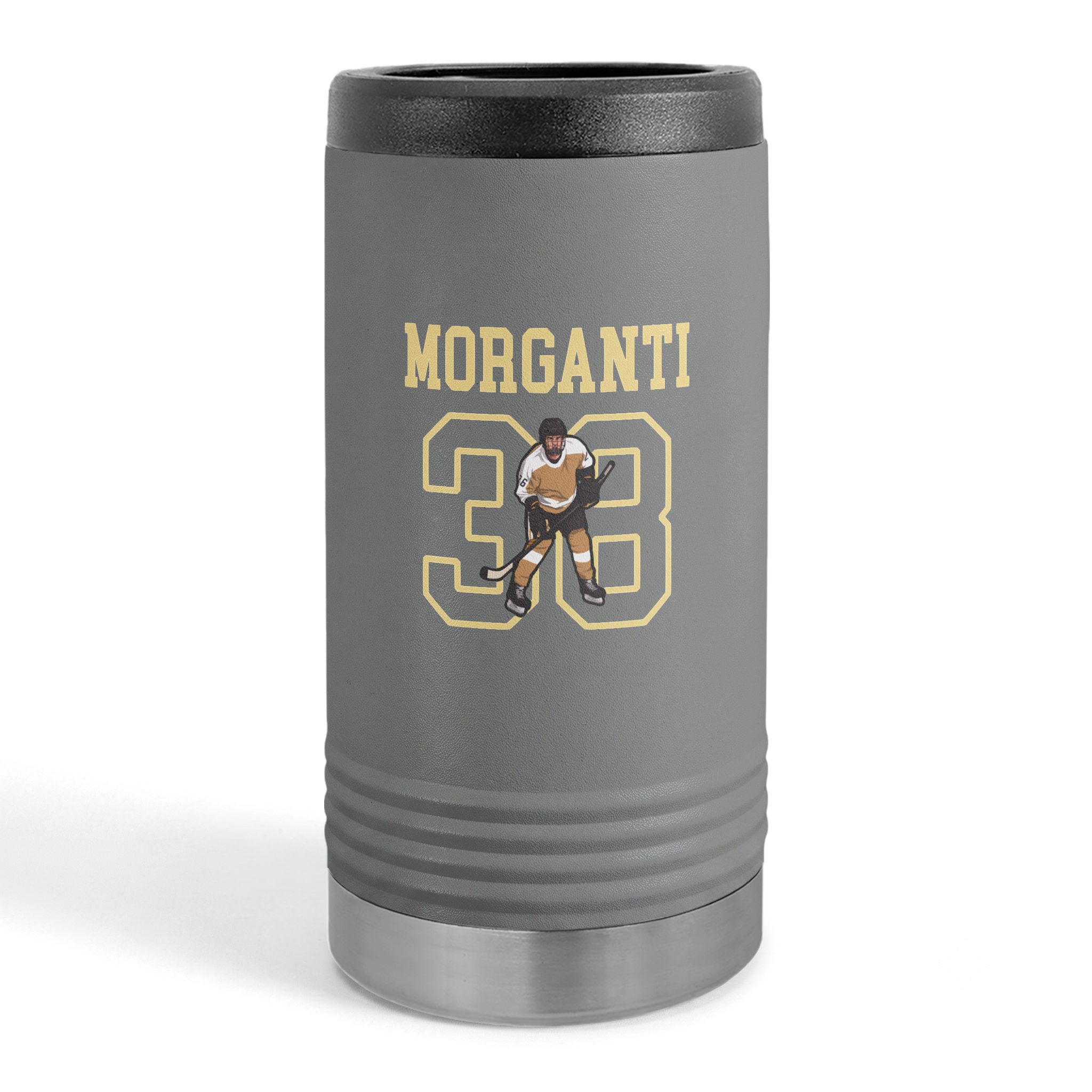 Slim Stainless Can Cooler — character_shirsey in Grey