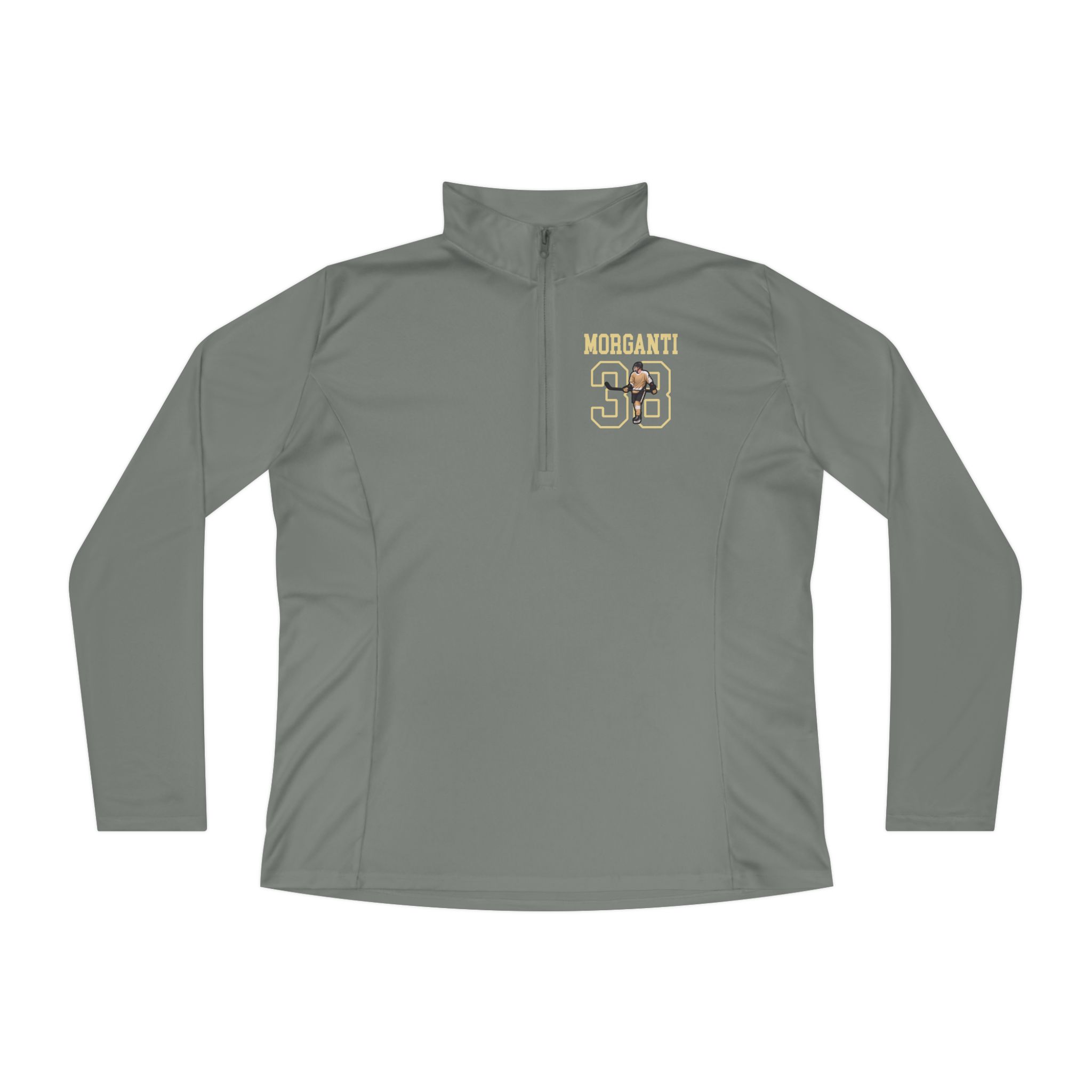 Women's Q-Zip Pullover — character_shirsey in Grey