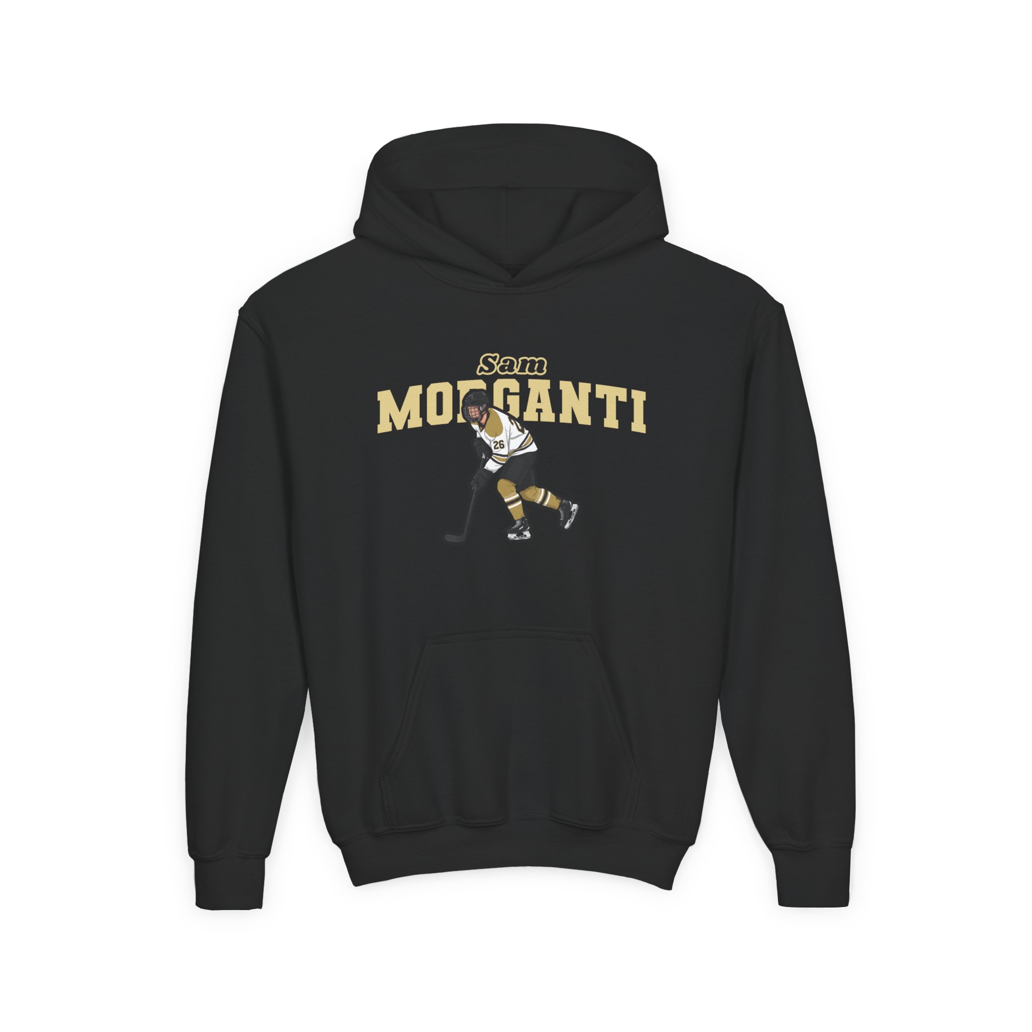 Youth Hoodie — character_name_arch in Black