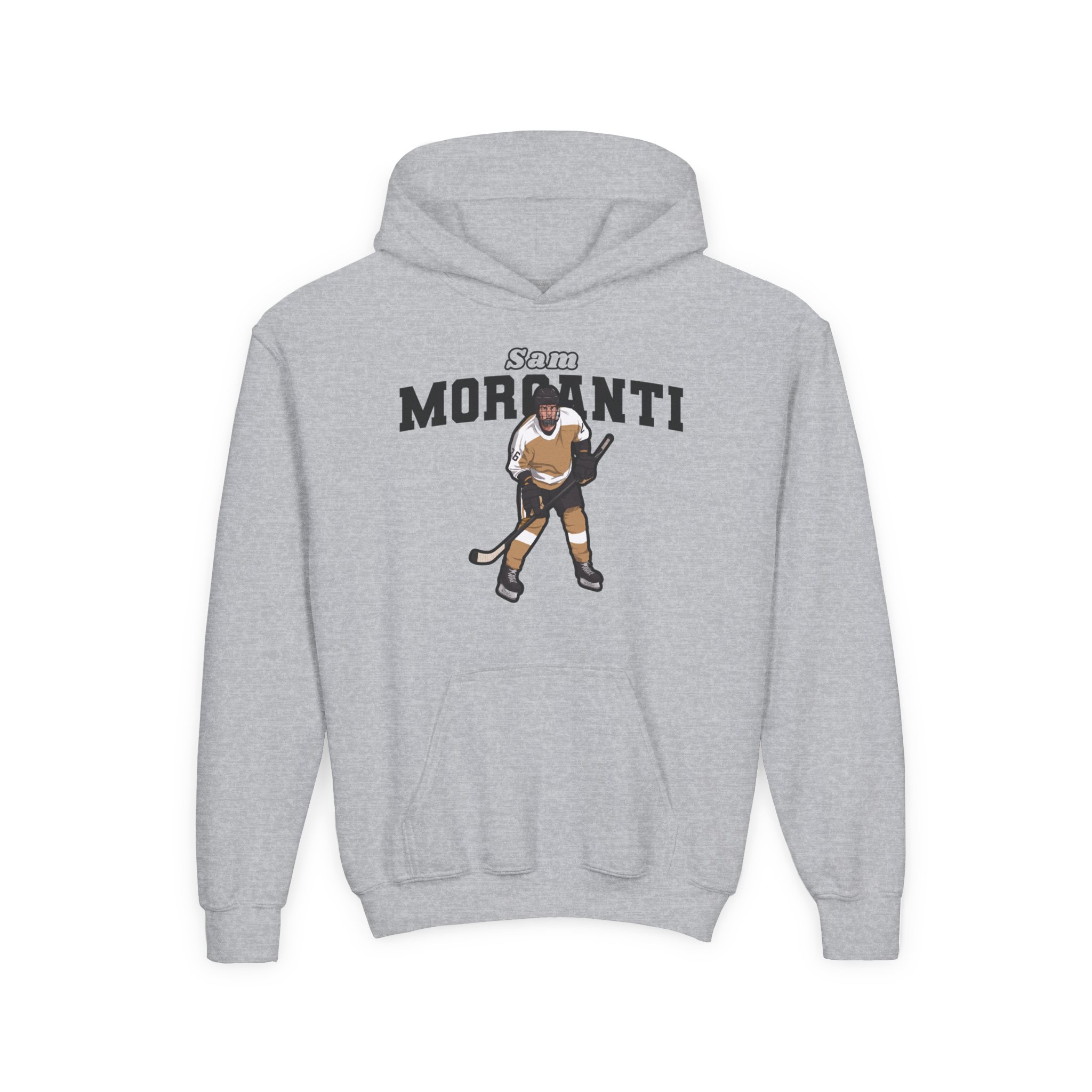 Youth Hoodie — character_name_arch in Grey