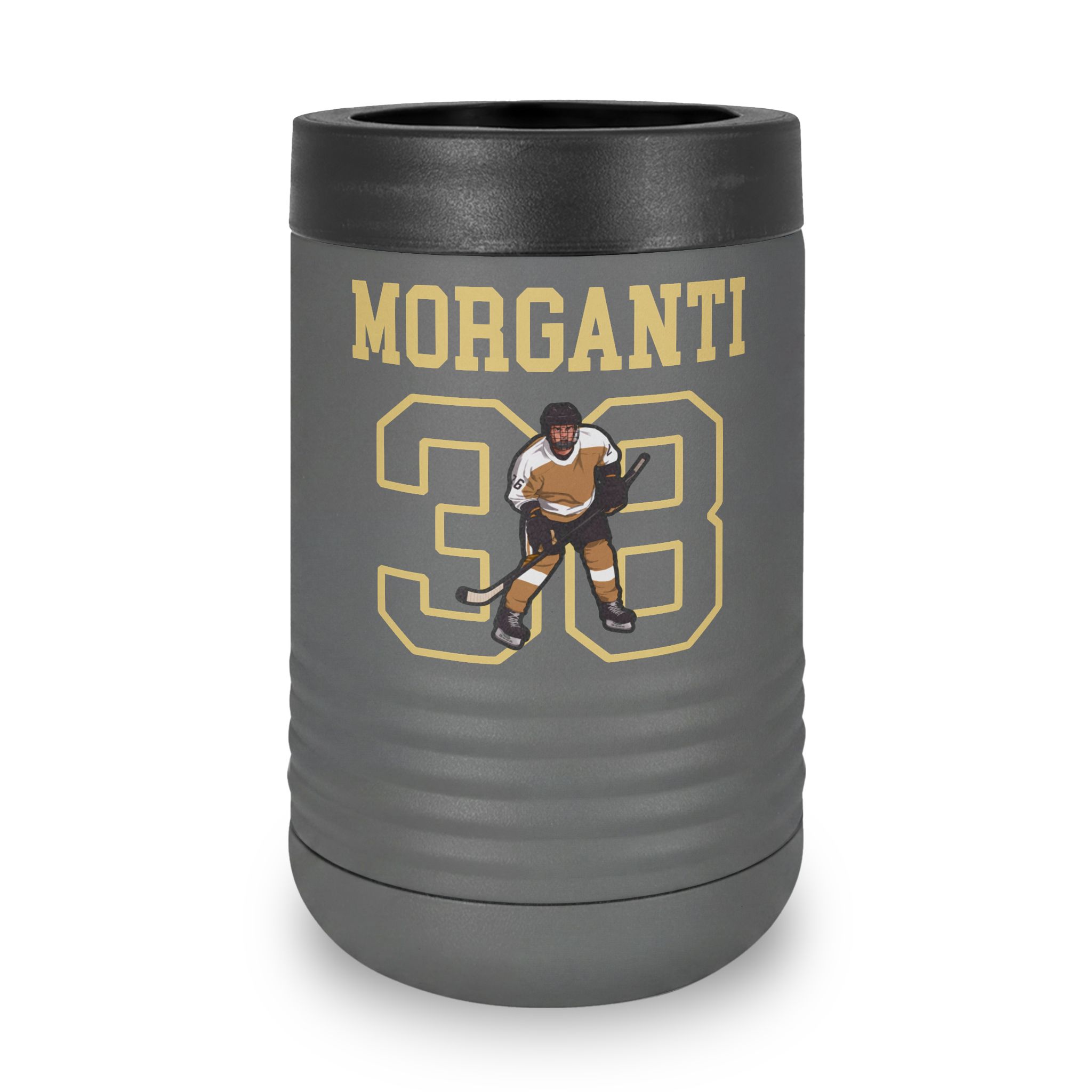 Stainless Can Cooler — character_shirsey in Grey