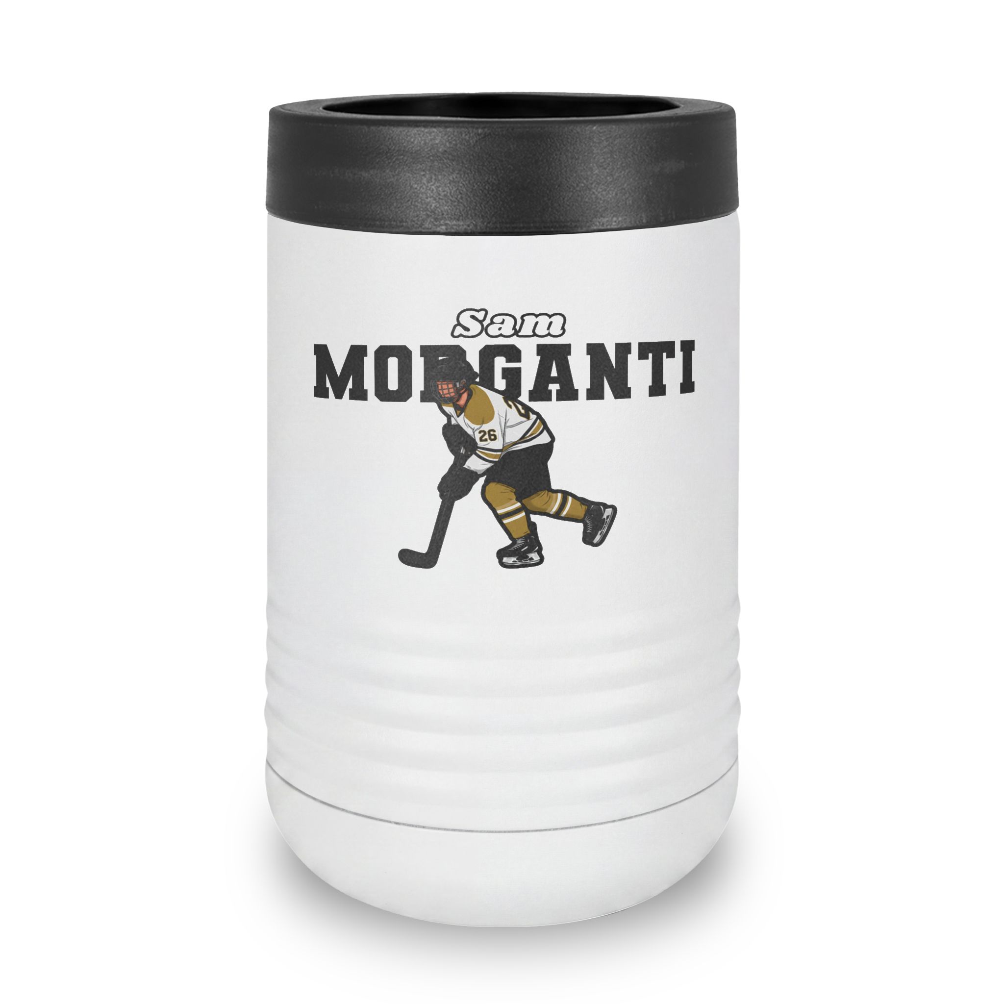 Stainless Can Cooler — character_name_arch in White