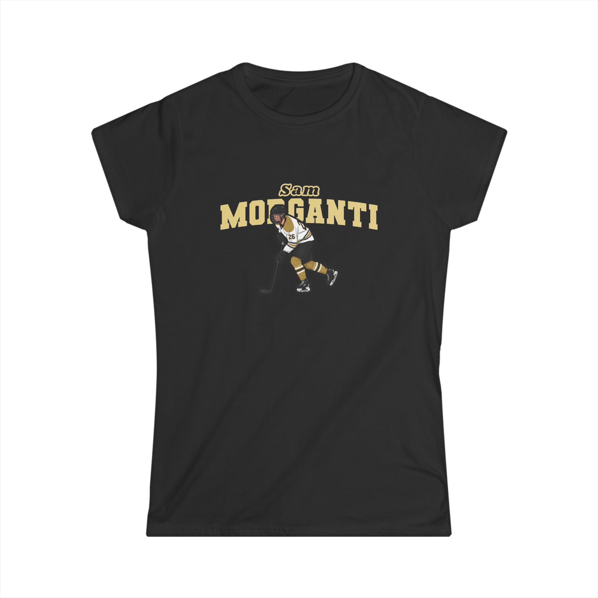 Women's Softstyle Tee — character_name_arch in Black