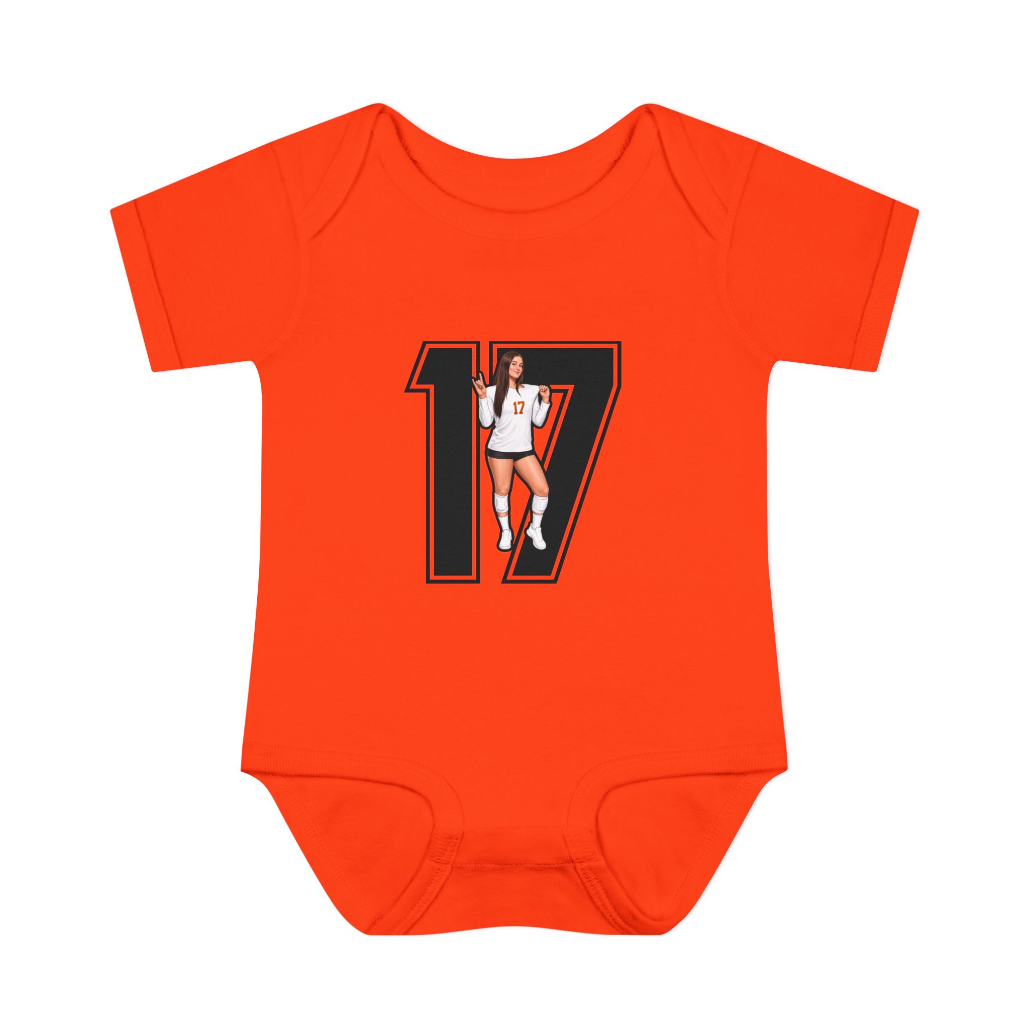 Baby Onesie — character_number in Orange