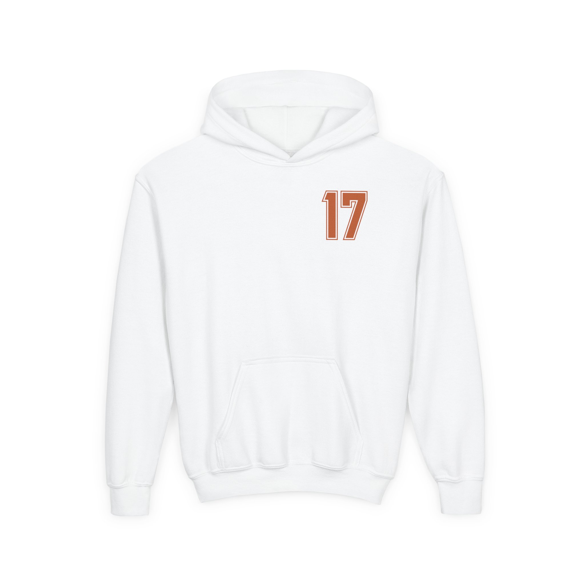 Youth Hoodie — chest_back in White