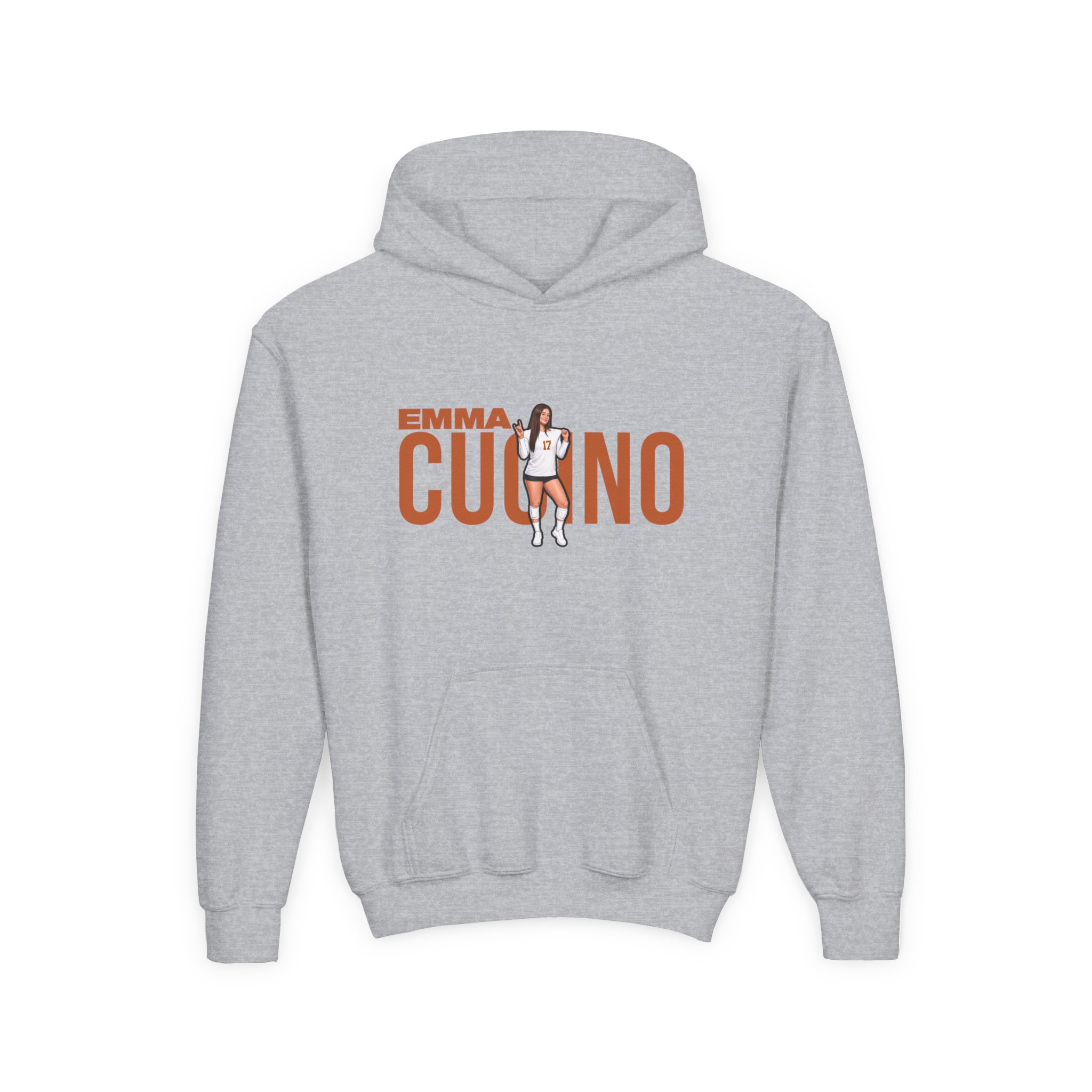 Youth Hoodie — character_player_name in Grey