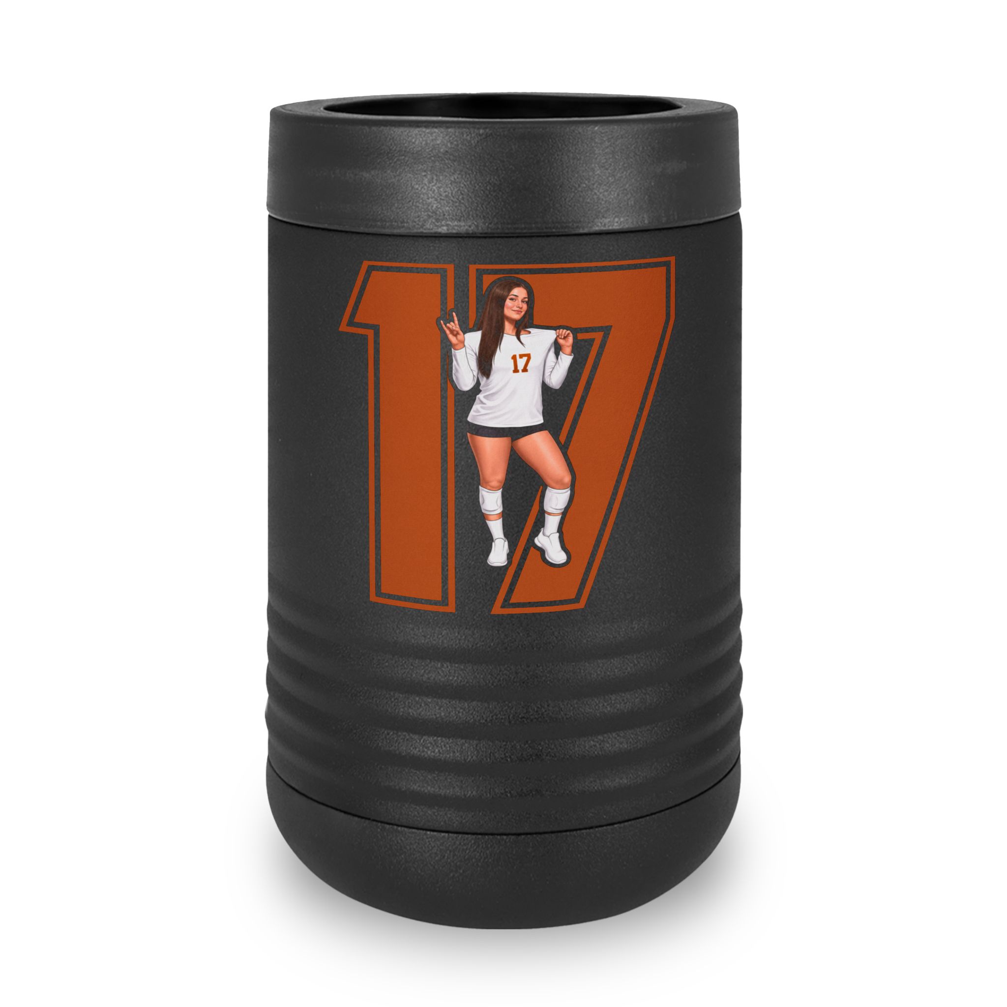 Stainless Can Cooler — character_number in Black