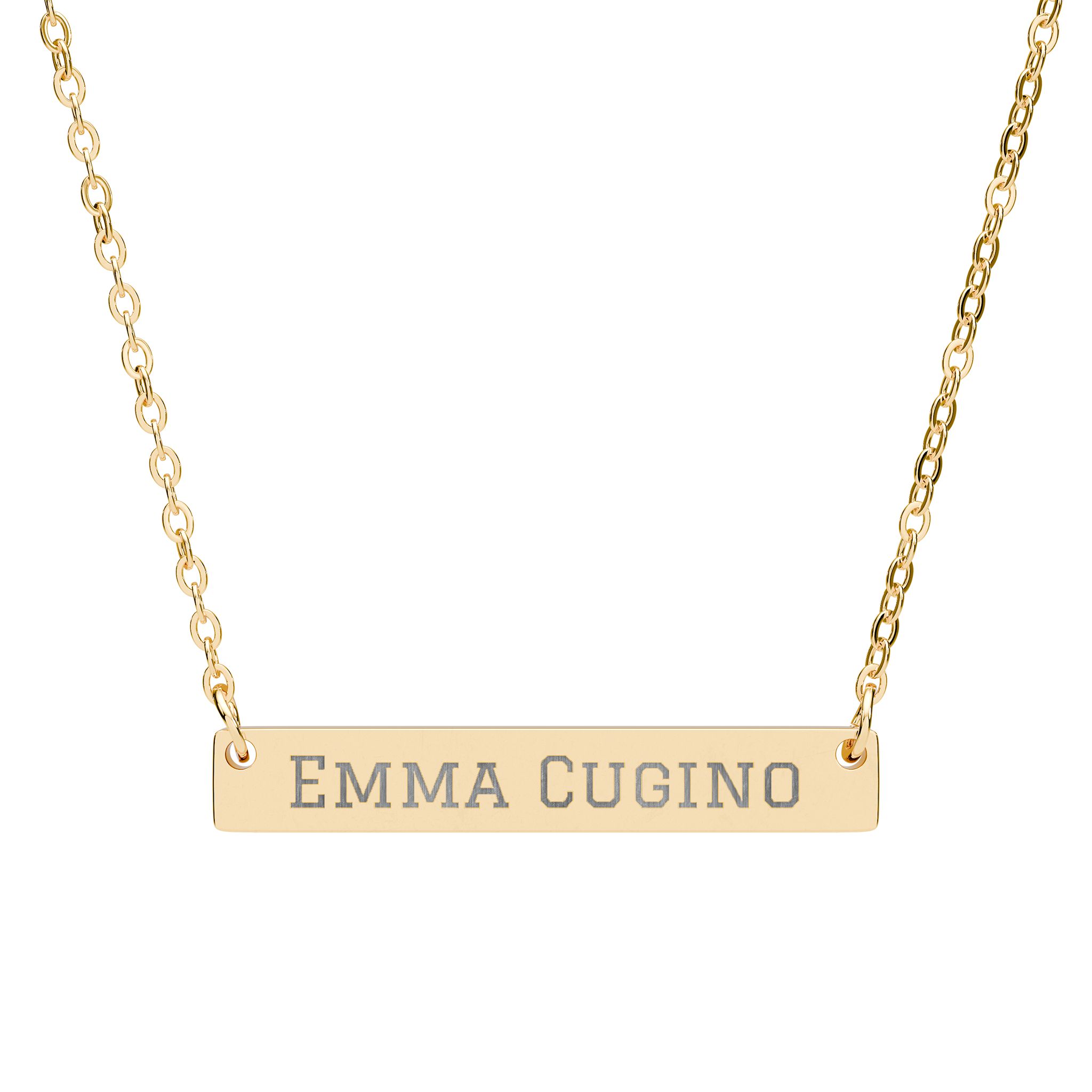 Engraved Bar Necklace — Classic in Gold