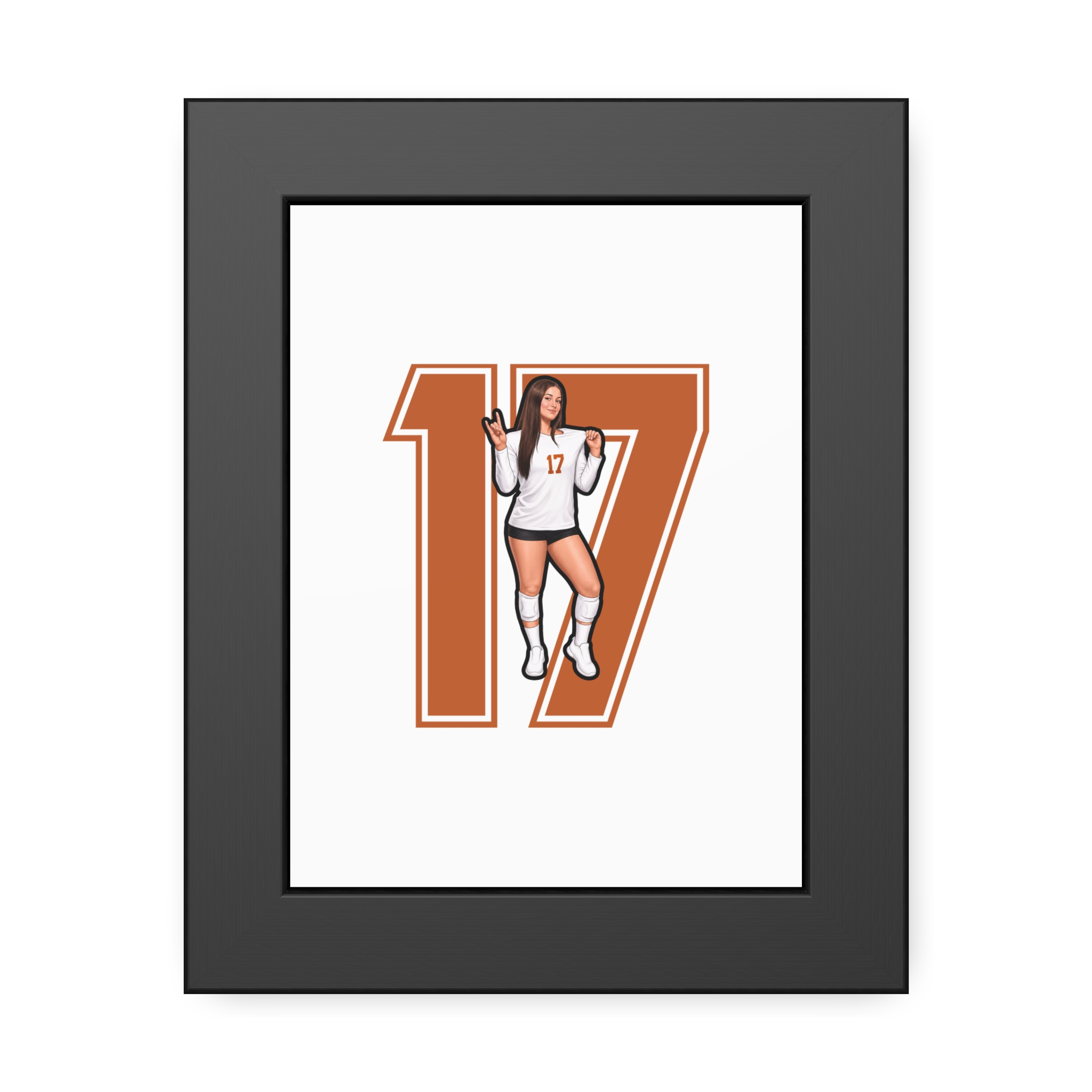 Framed Poster — character_number in Black