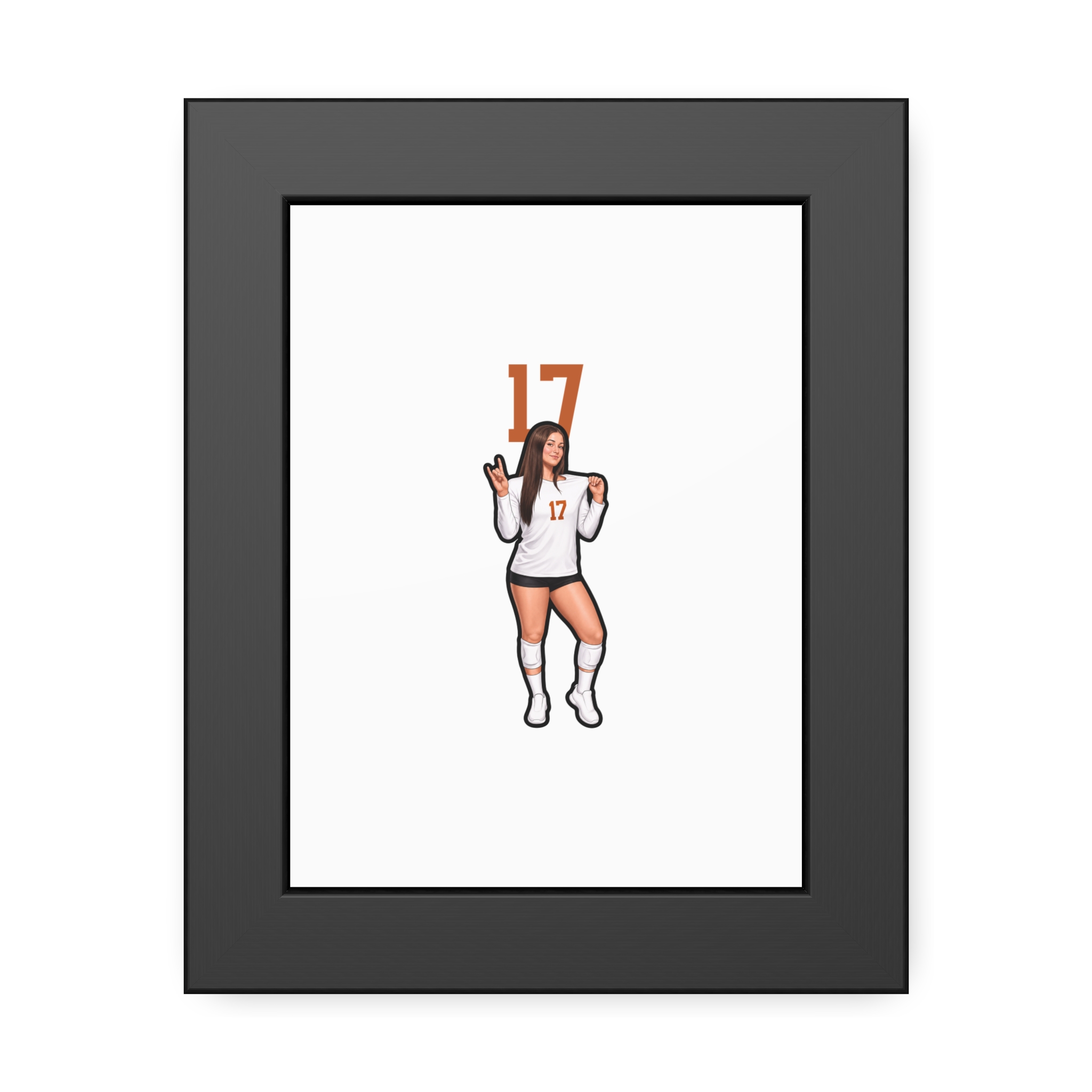 Framed Poster — character_number_top in Black