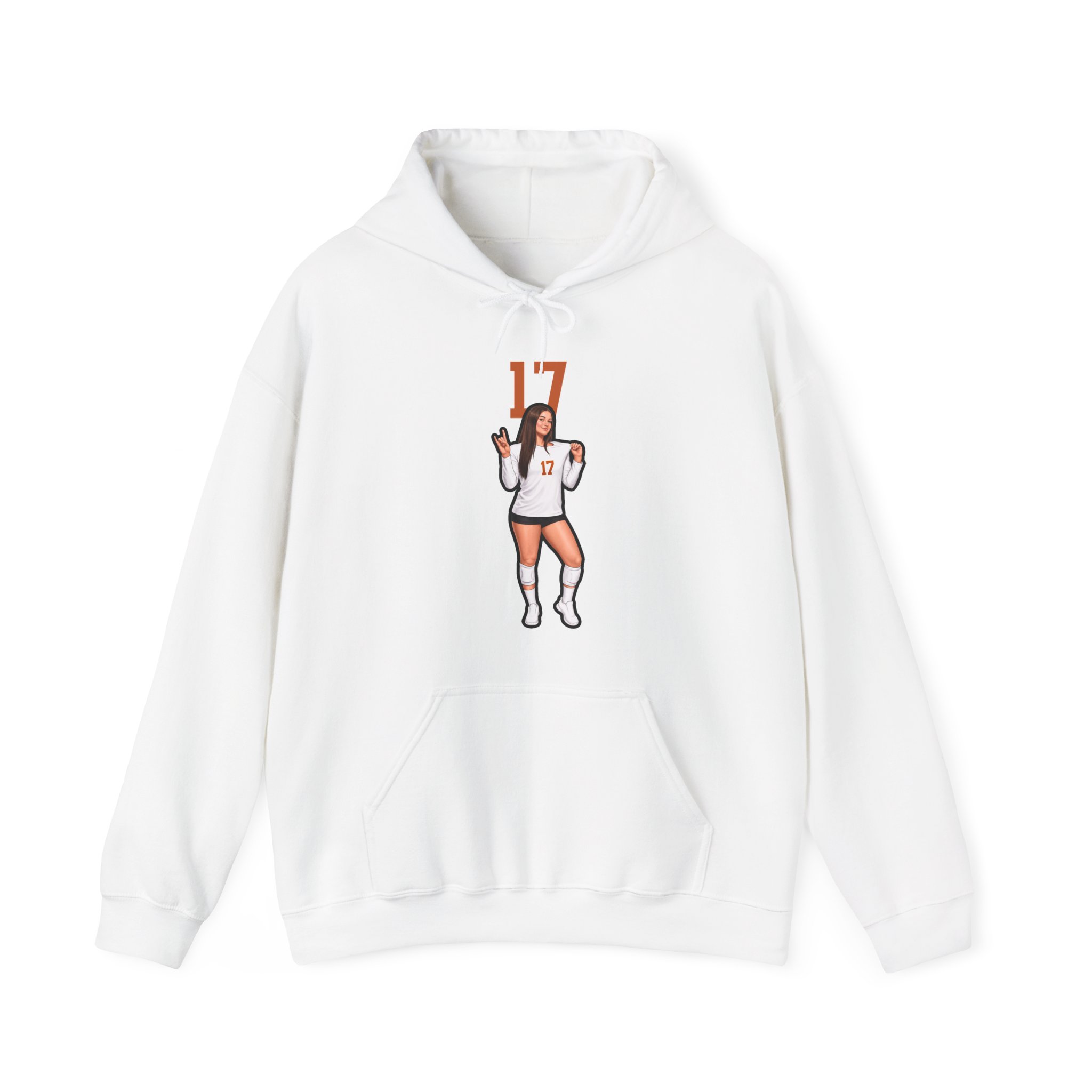 Hoodie — character_number_top in White