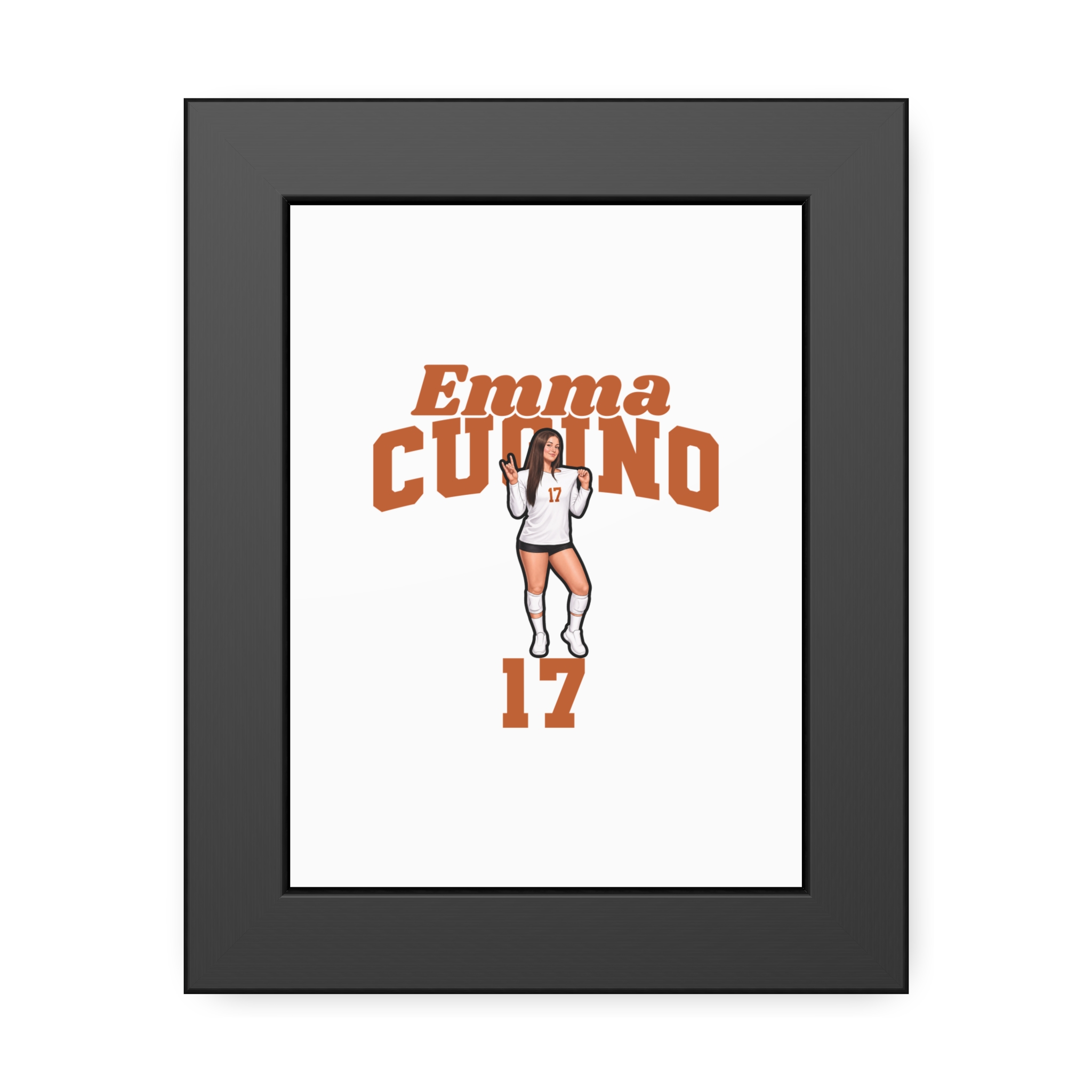 Framed Poster — character_signature_arch in Black