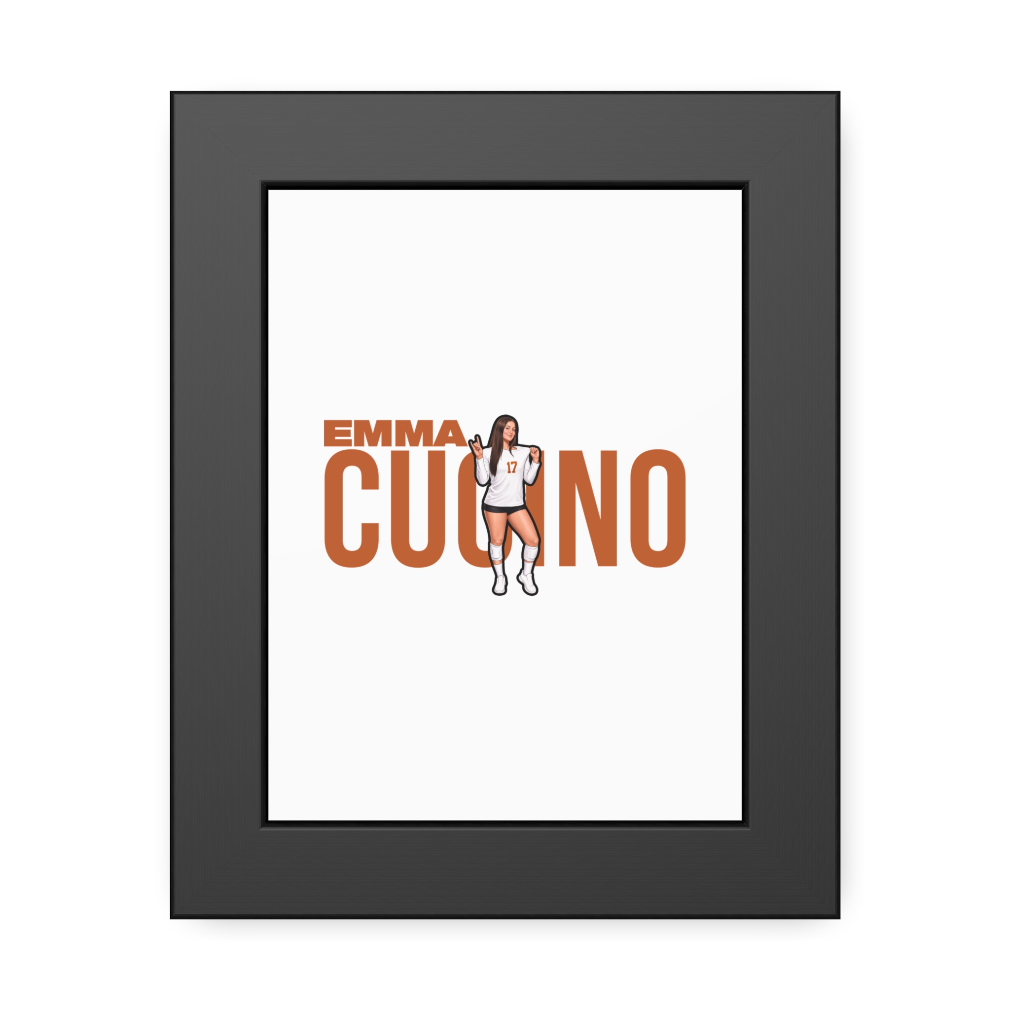Framed Poster — character_player_name in Black