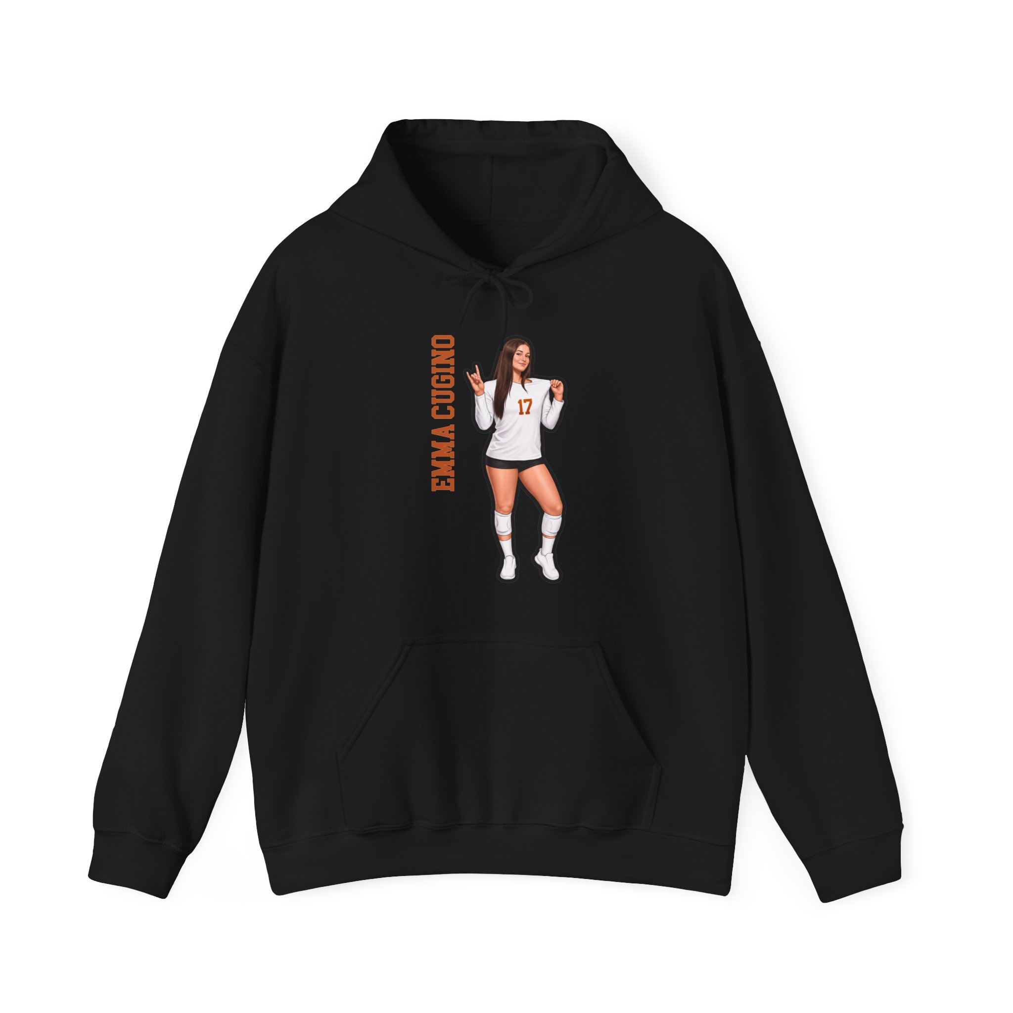 Hoodie — character_name_vertical in Black