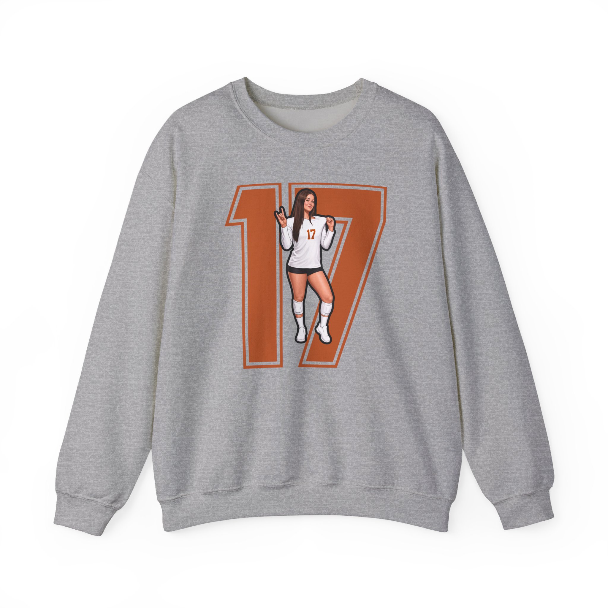 Crewneck Sweatshirt — character_number in Grey