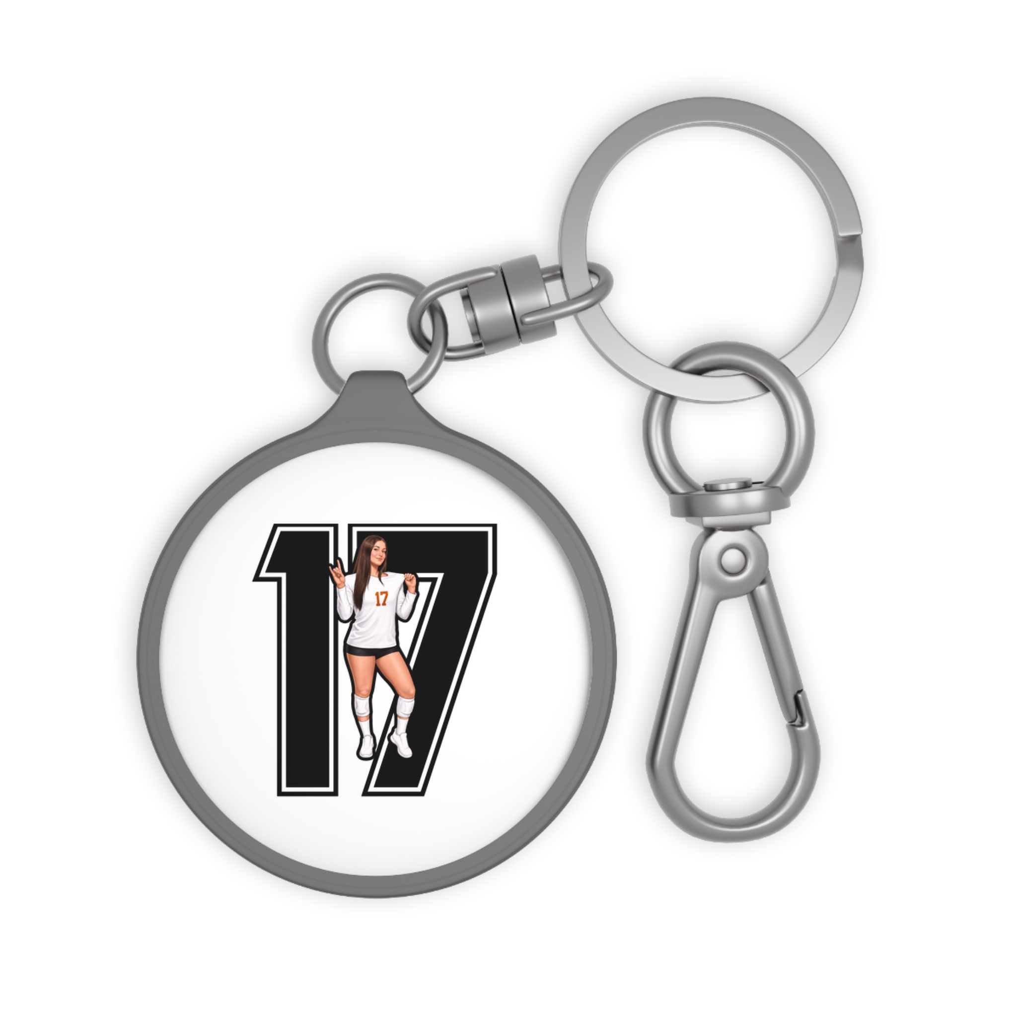 Keychain — character_number in Grey