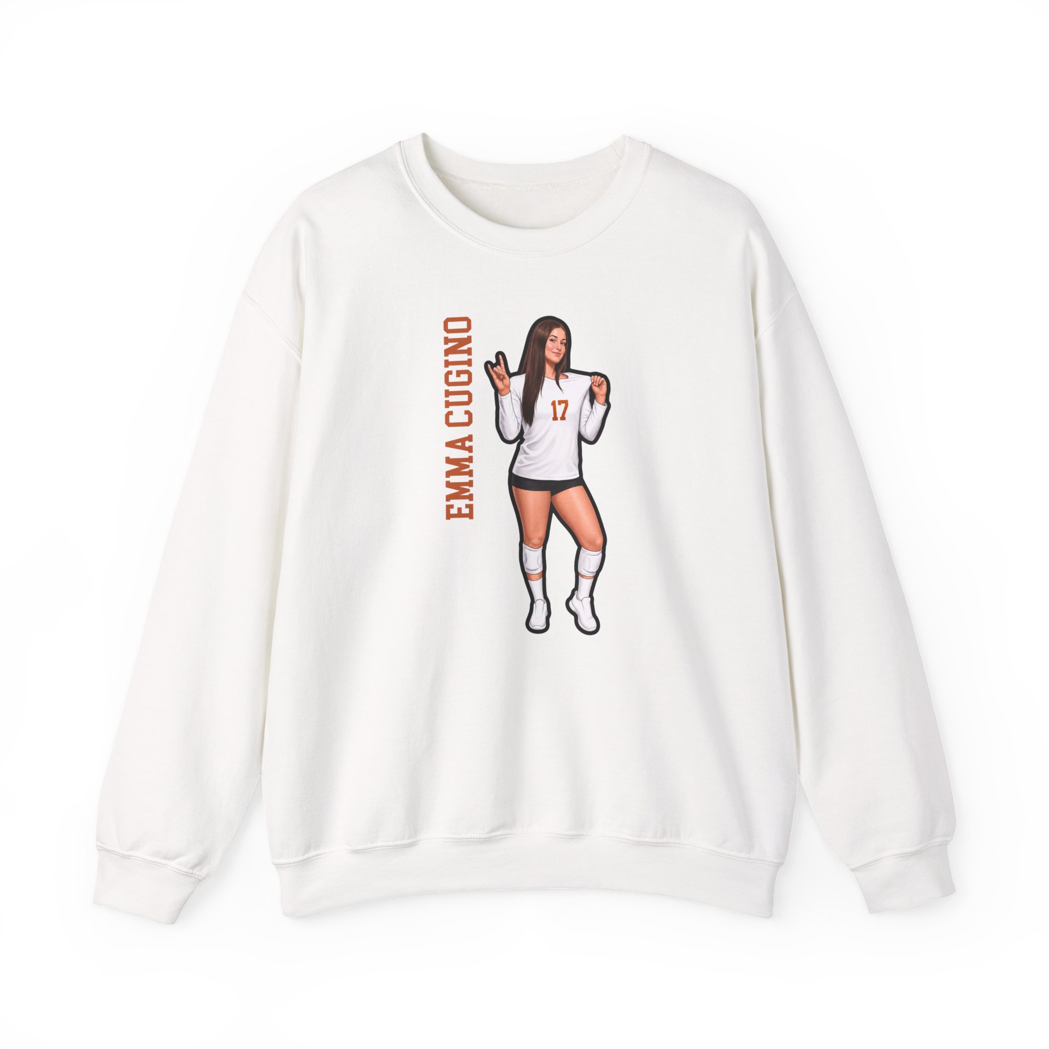 Crewneck Sweatshirt — character_name_vertical in White