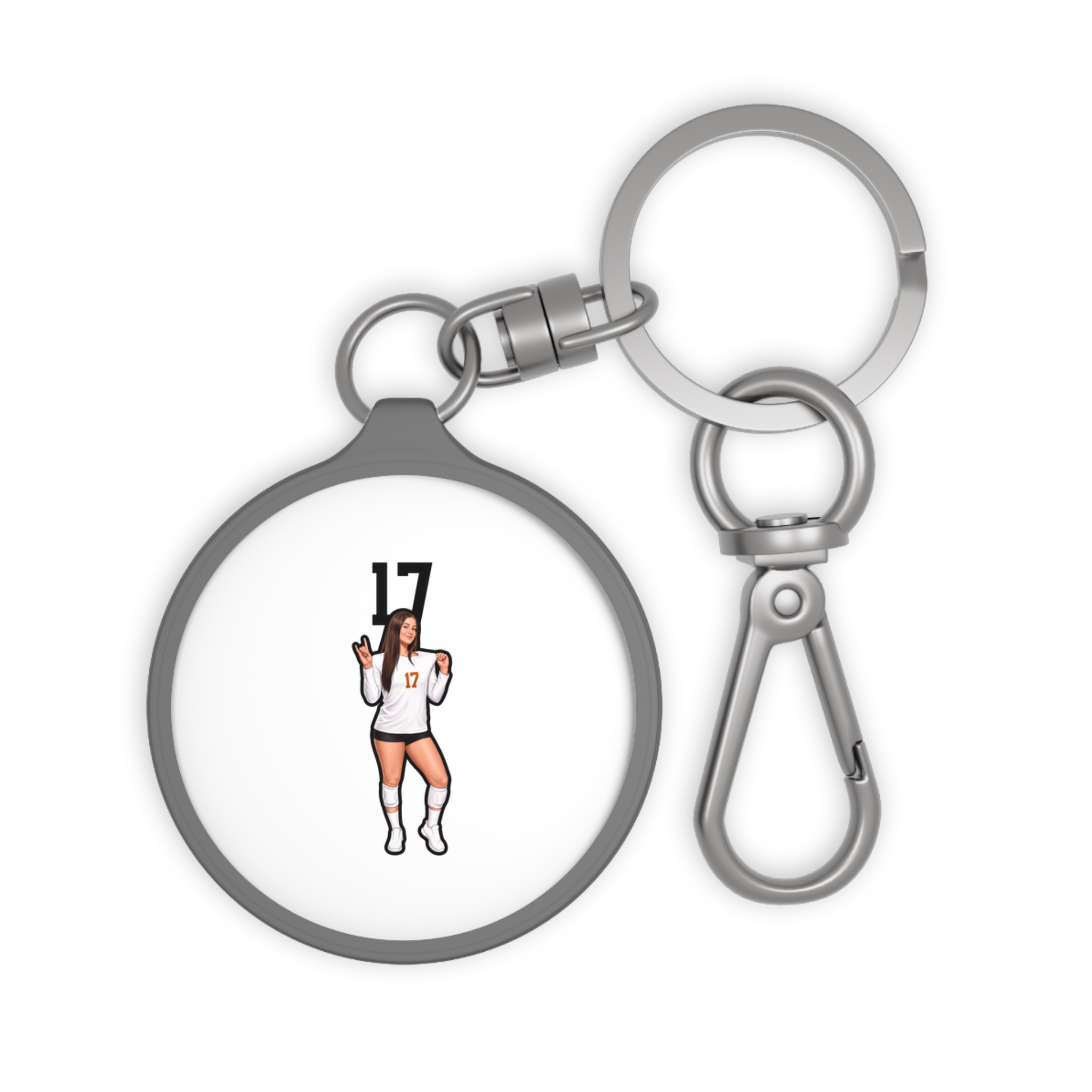 Keychain — character_number_top in Grey