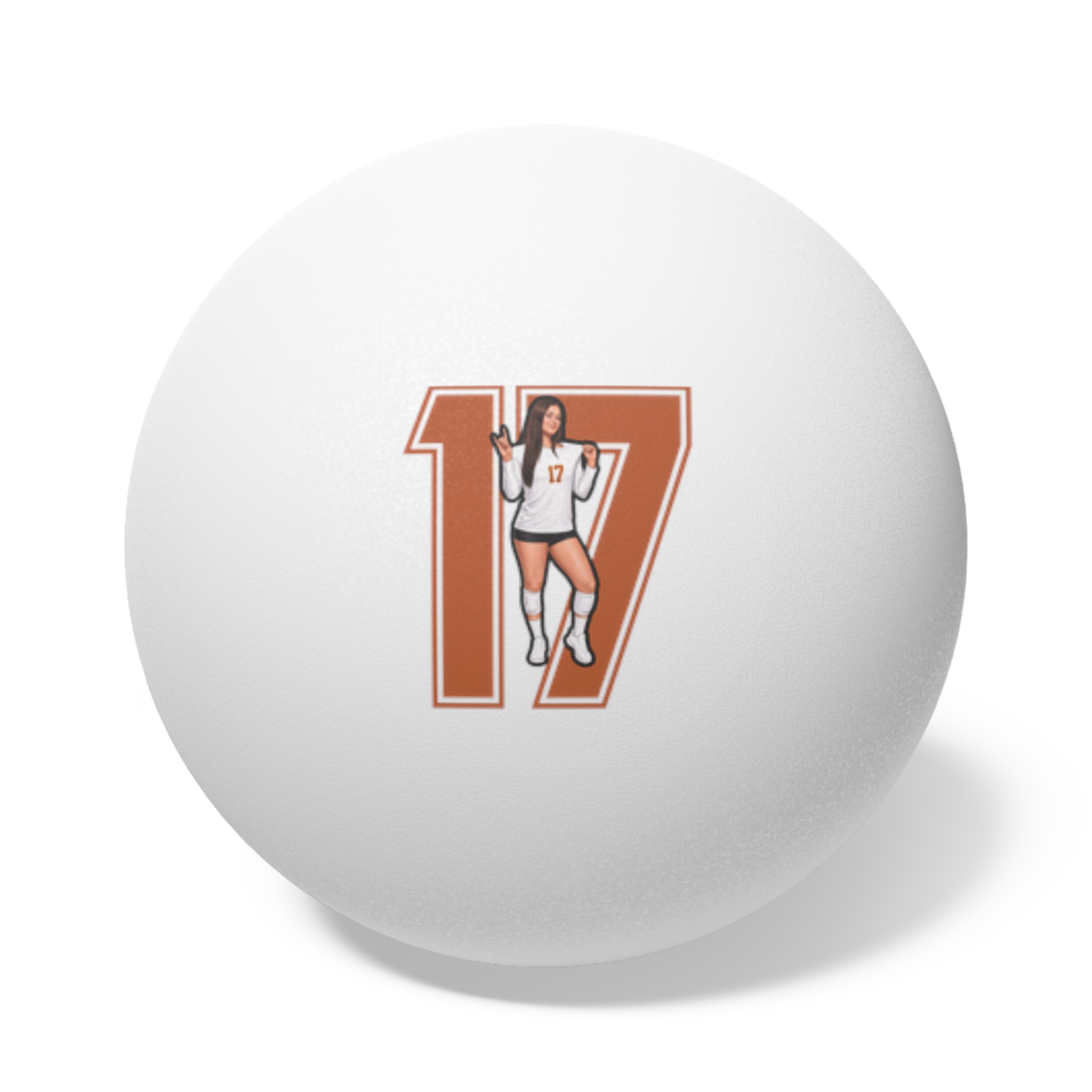 Ping Pong Balls, 6 pcs — character_number in White