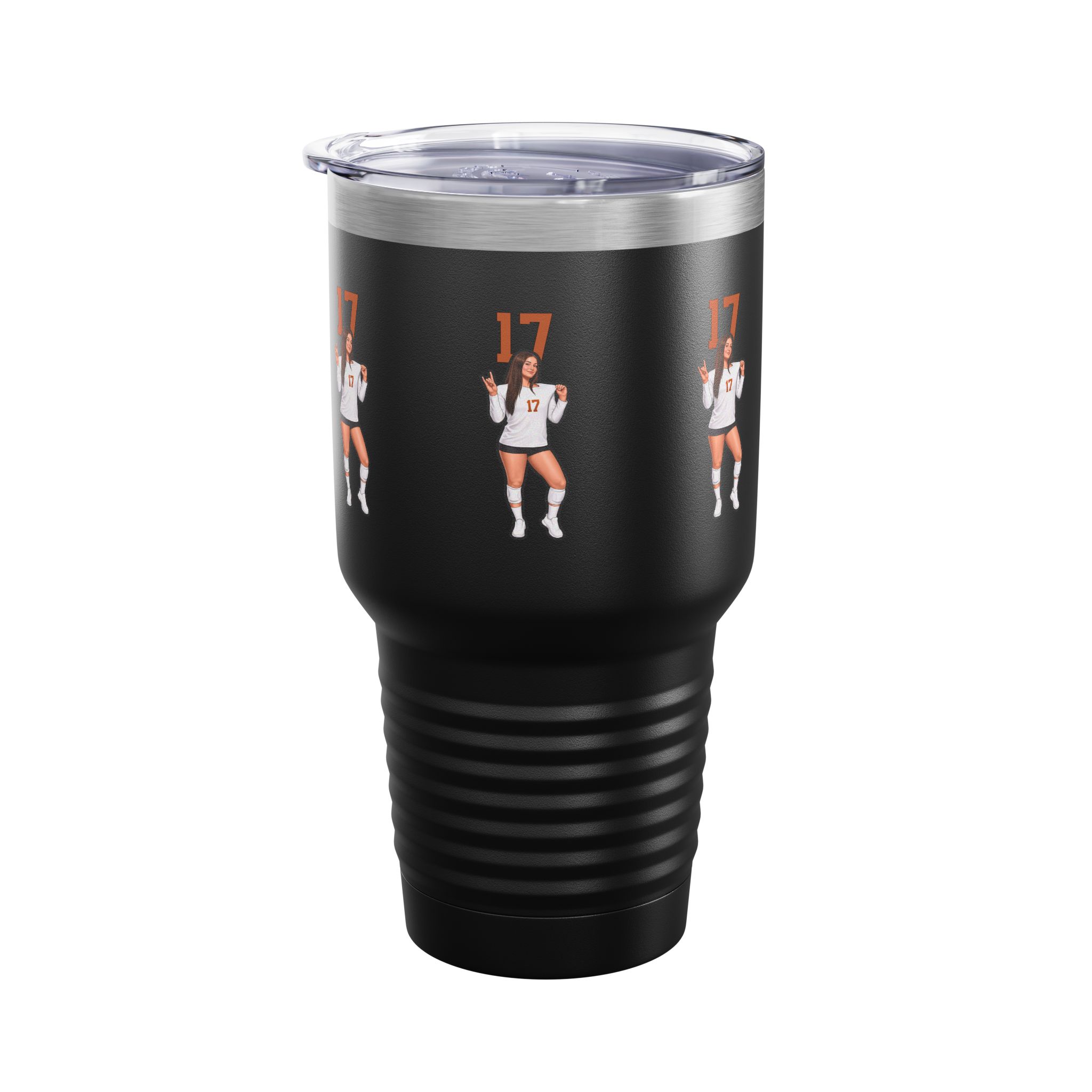 30oz Tumbler — character_number_top in Black