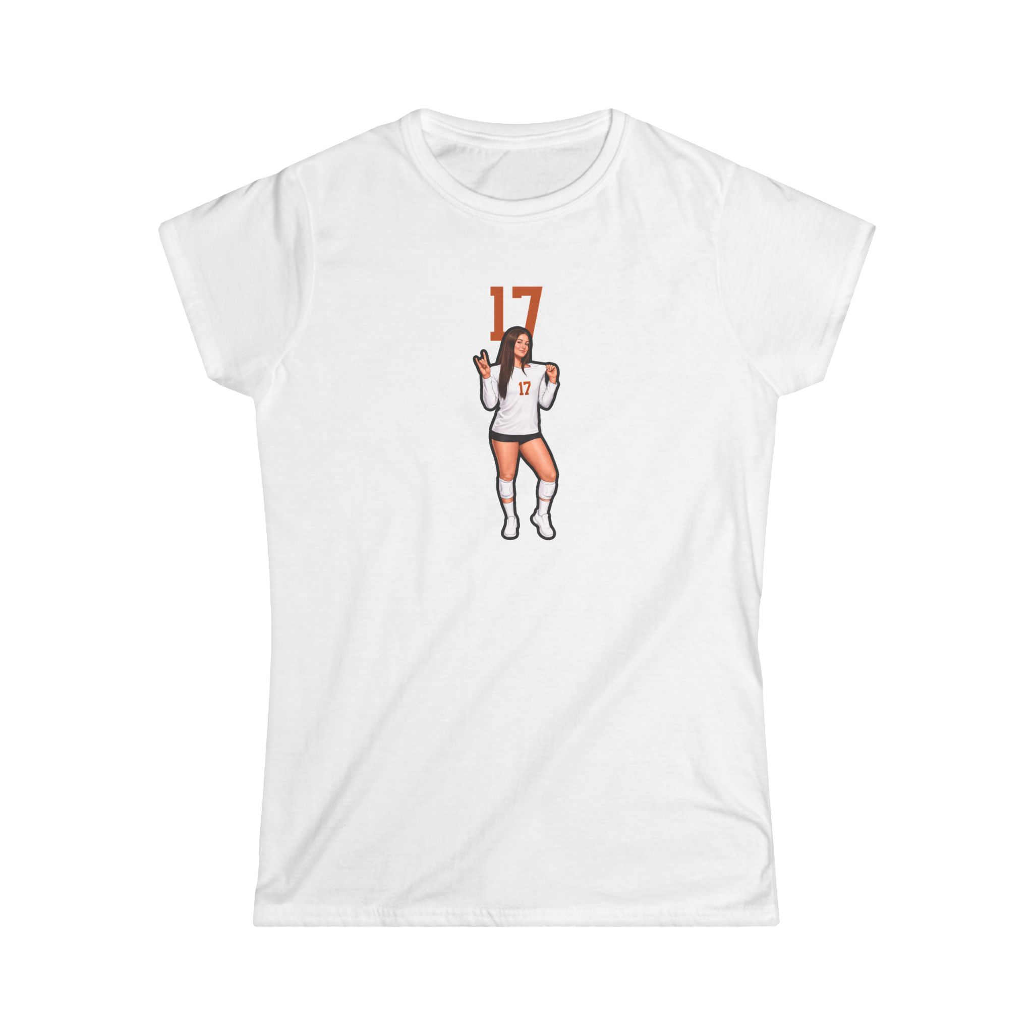 Women's Softstyle Tee — character_number_top in White