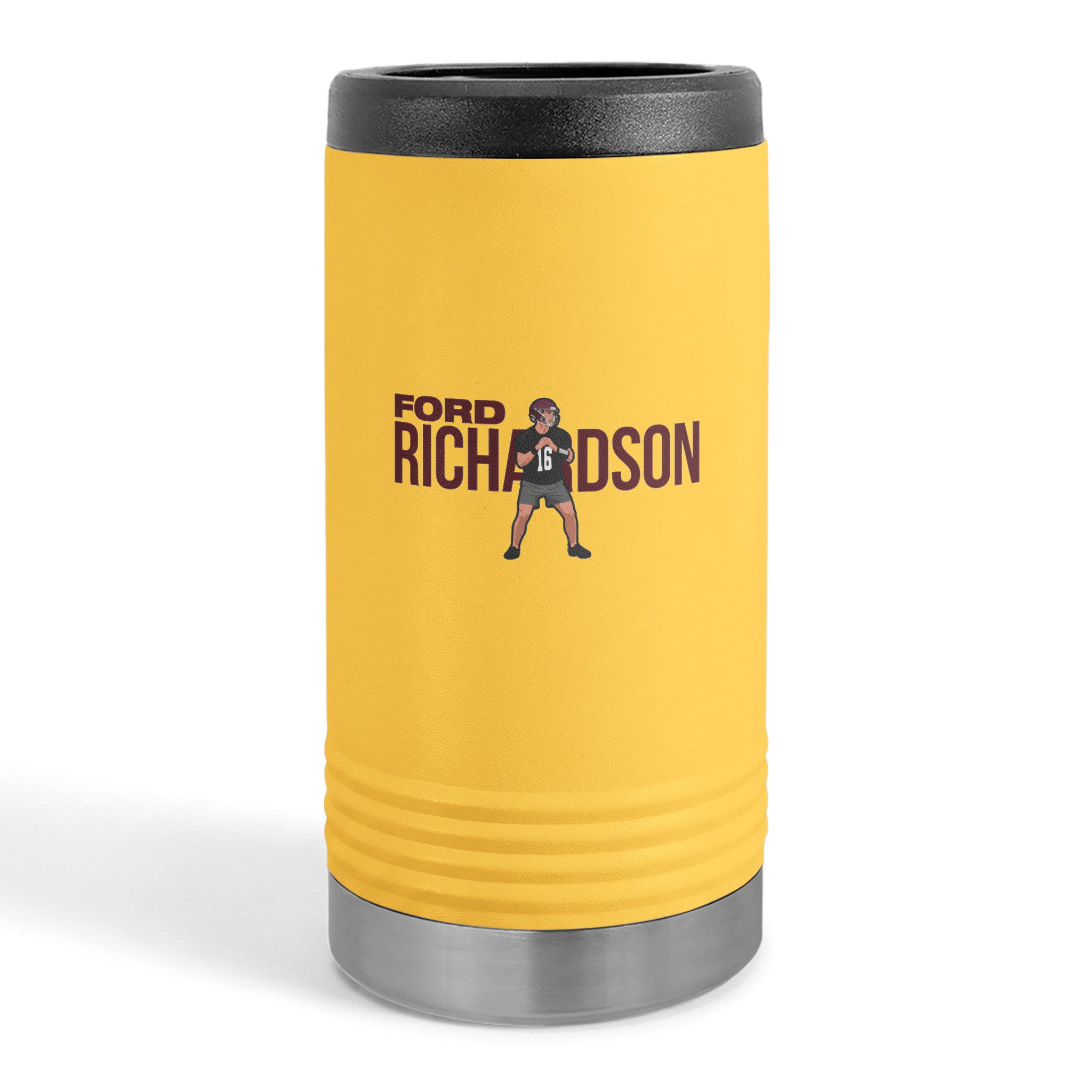 Slim Stainless Can Cooler — character_player_name in Yellow