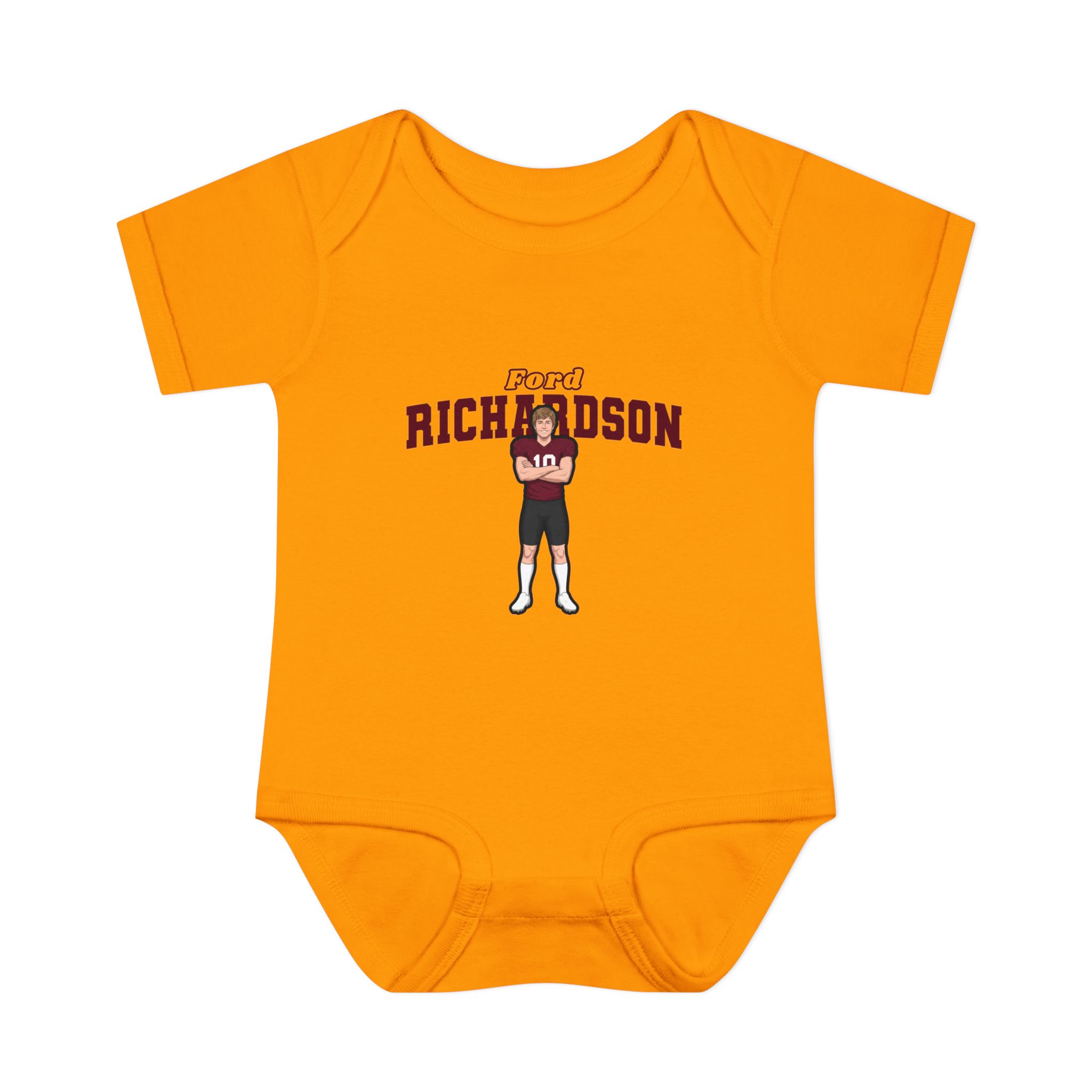 Baby Onesie — character_name_arch in Gold