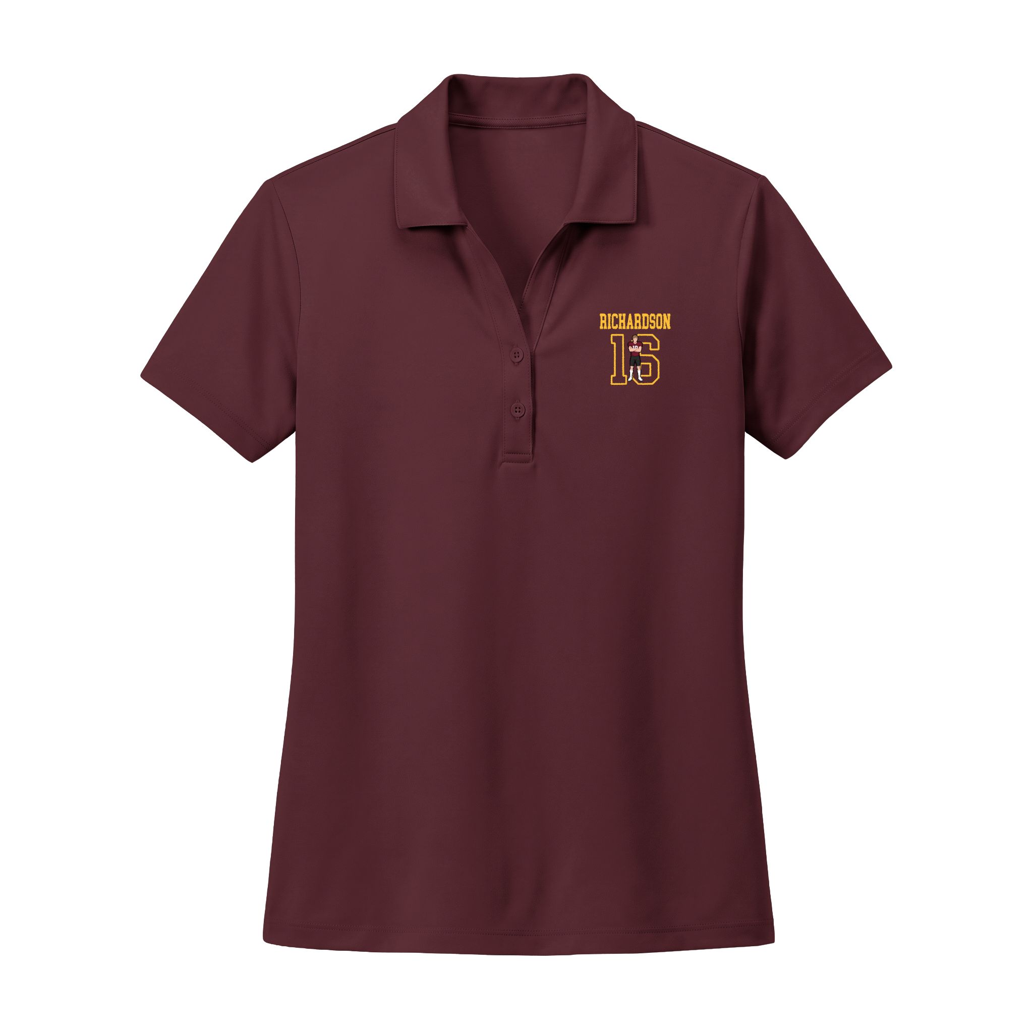 Women's Polo — character_shirsey in Maroon