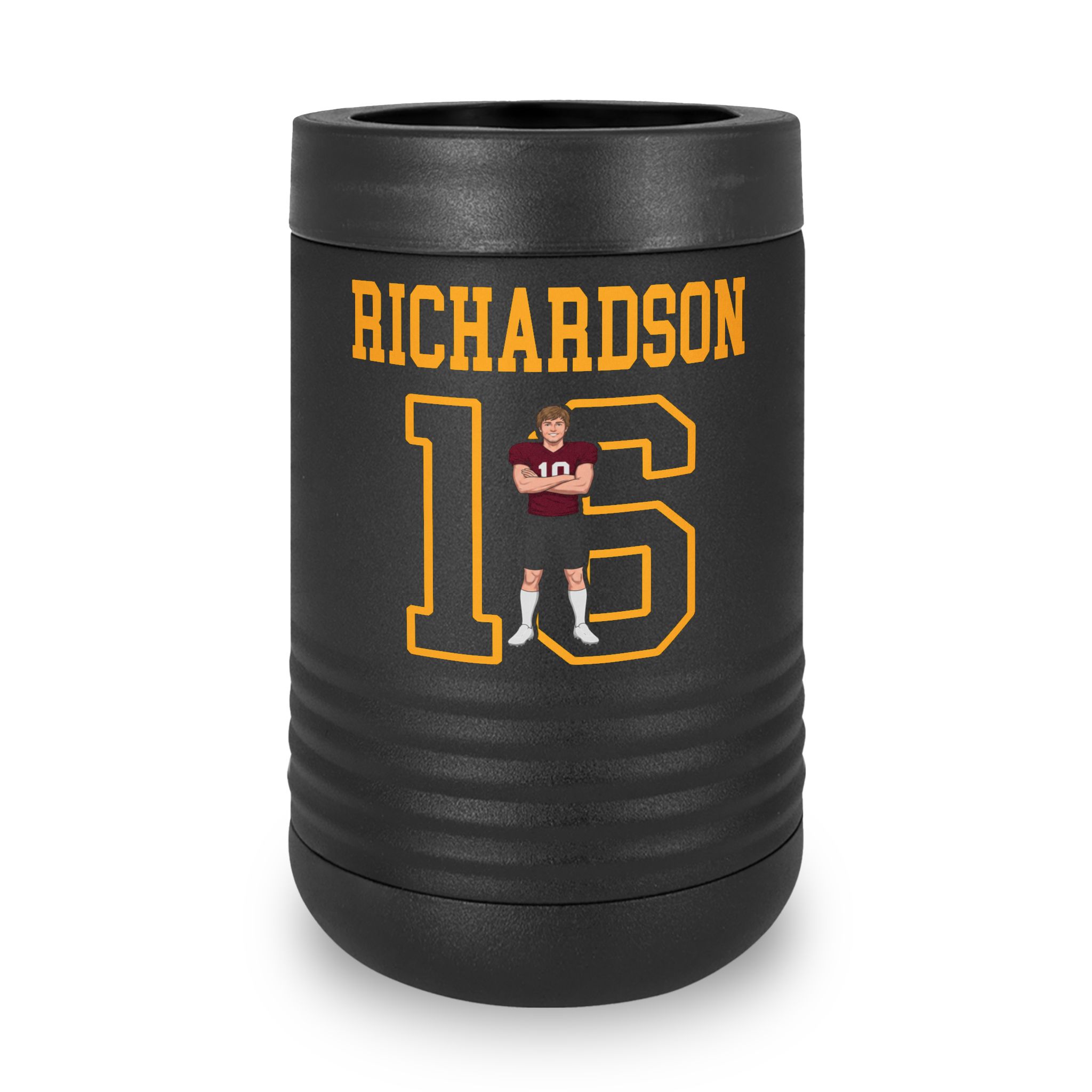 Stainless Can Cooler — character_shirsey in Black