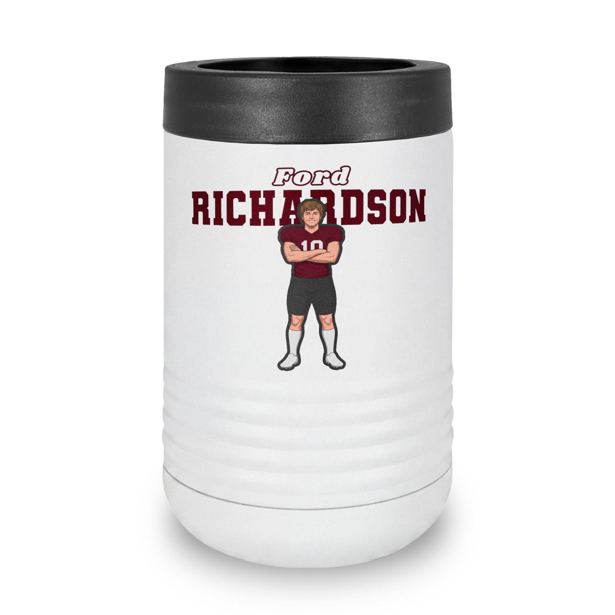 Stainless Can Cooler — character_name_arch in White