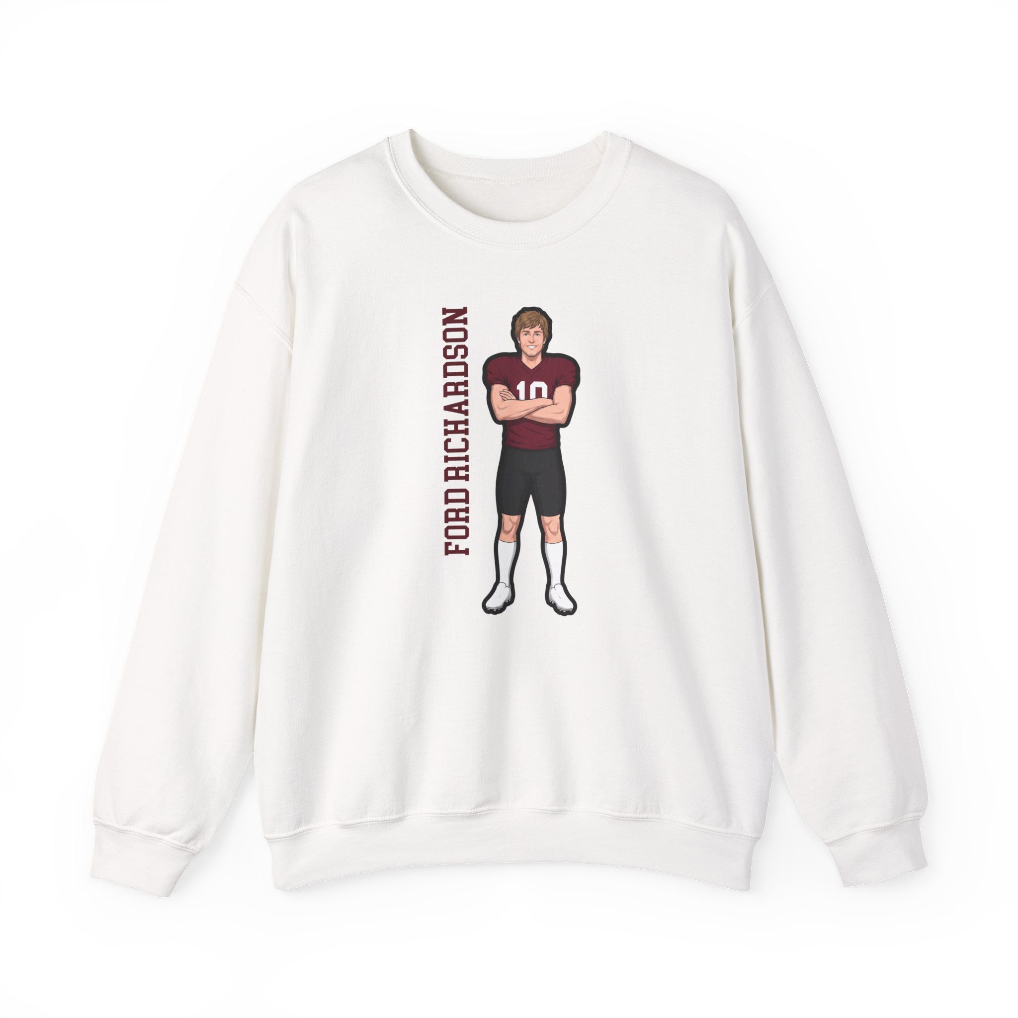 Crewneck Sweatshirt — character_name_vertical in White