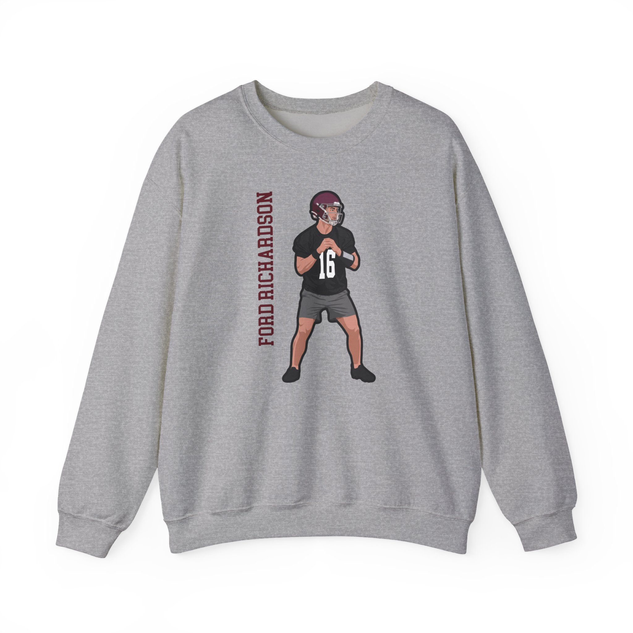 Crewneck Sweatshirt — character_name_vertical in Grey