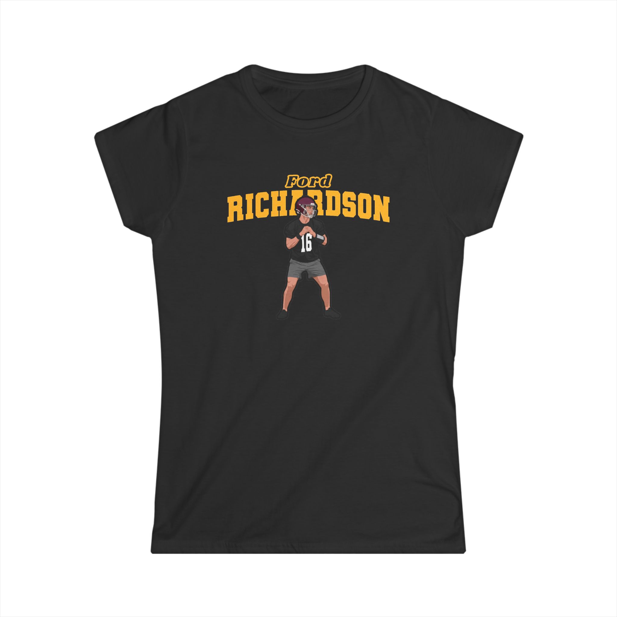 Women's Softstyle Tee — character_name_arch in Black