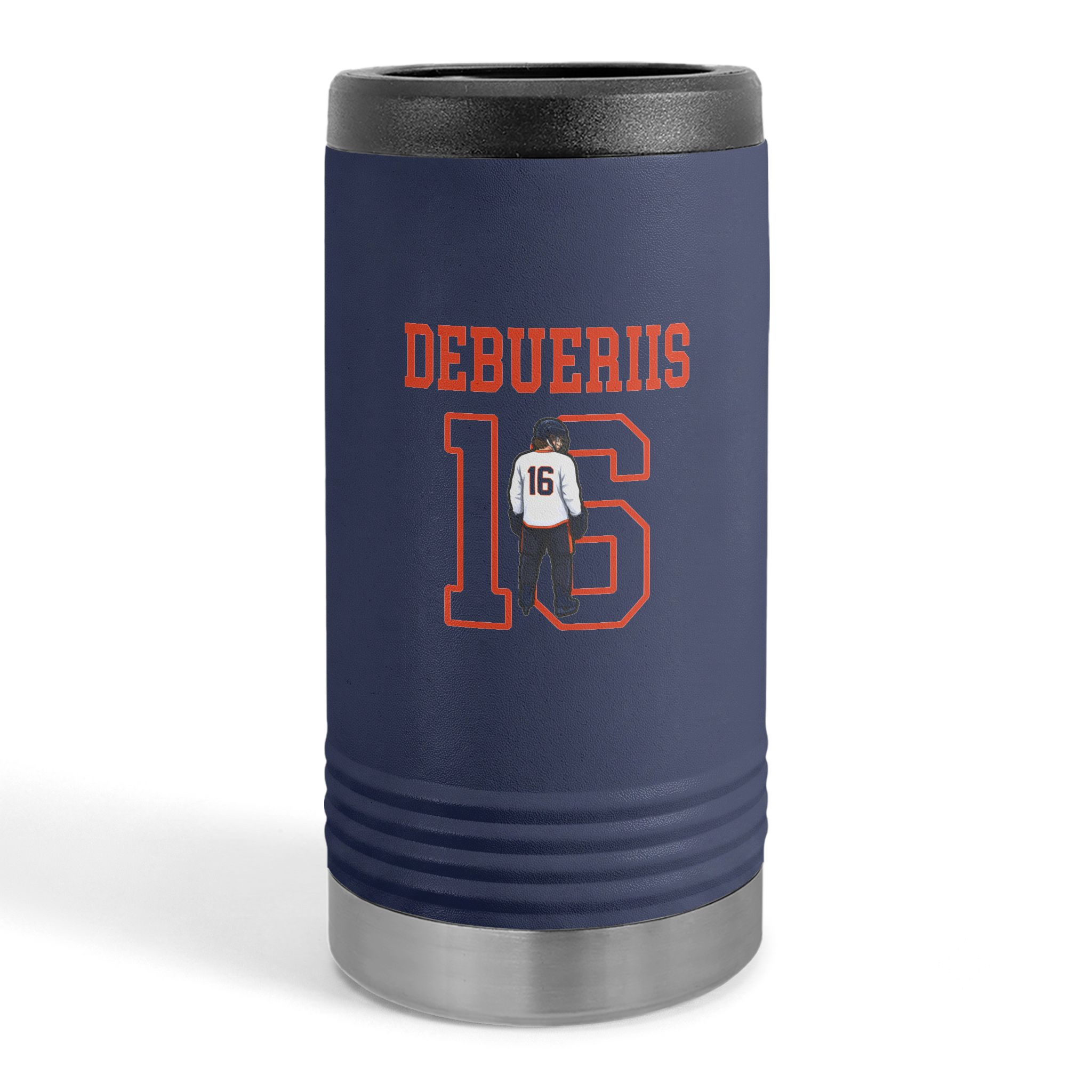 Slim Stainless Can Cooler — character_shirsey in Navy