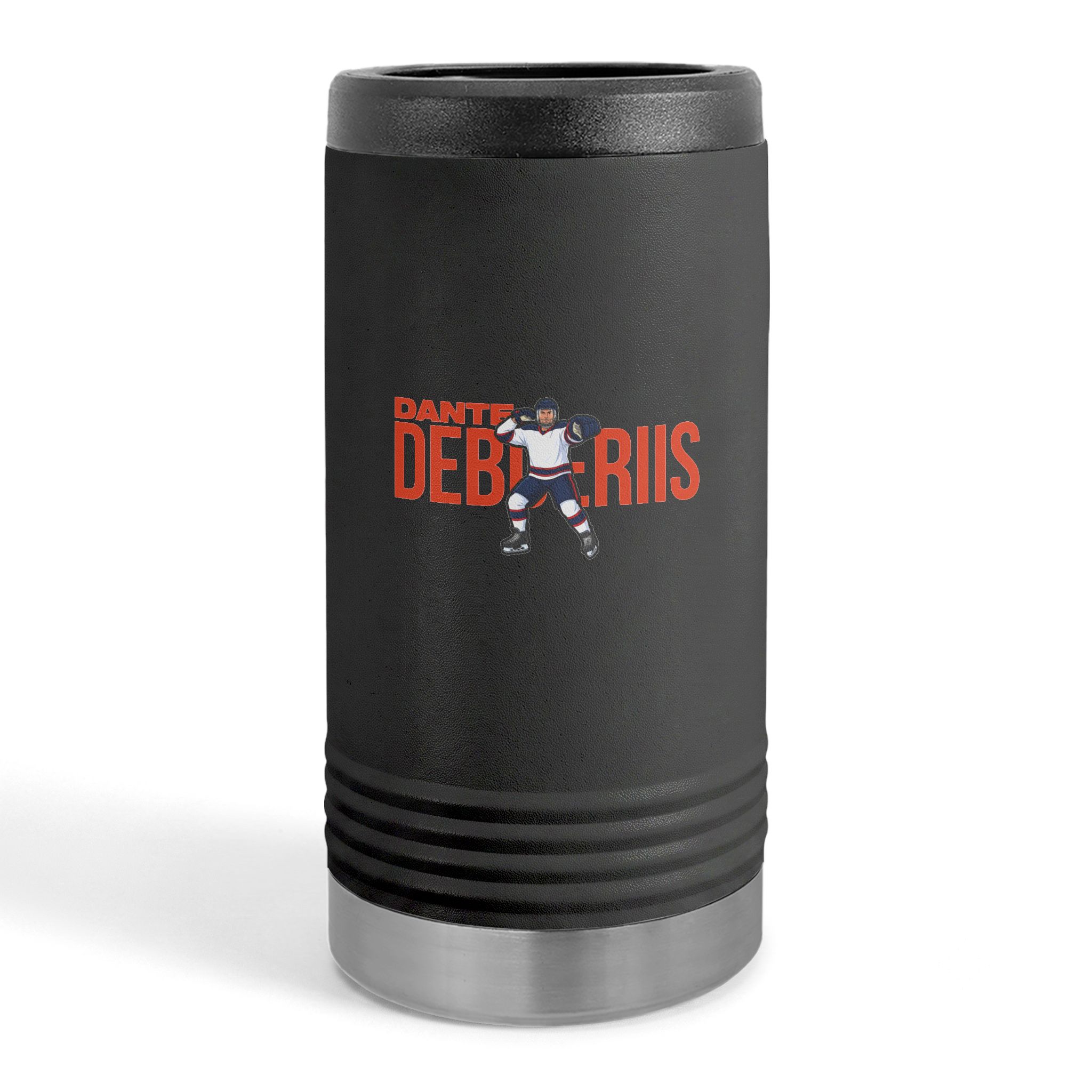 Slim Stainless Can Cooler — character_player_name in Black