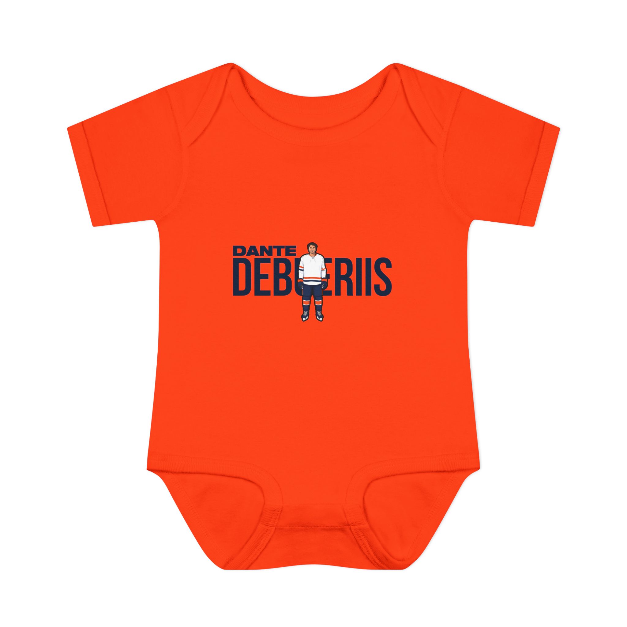 Baby Onesie — character_player_name in Orange