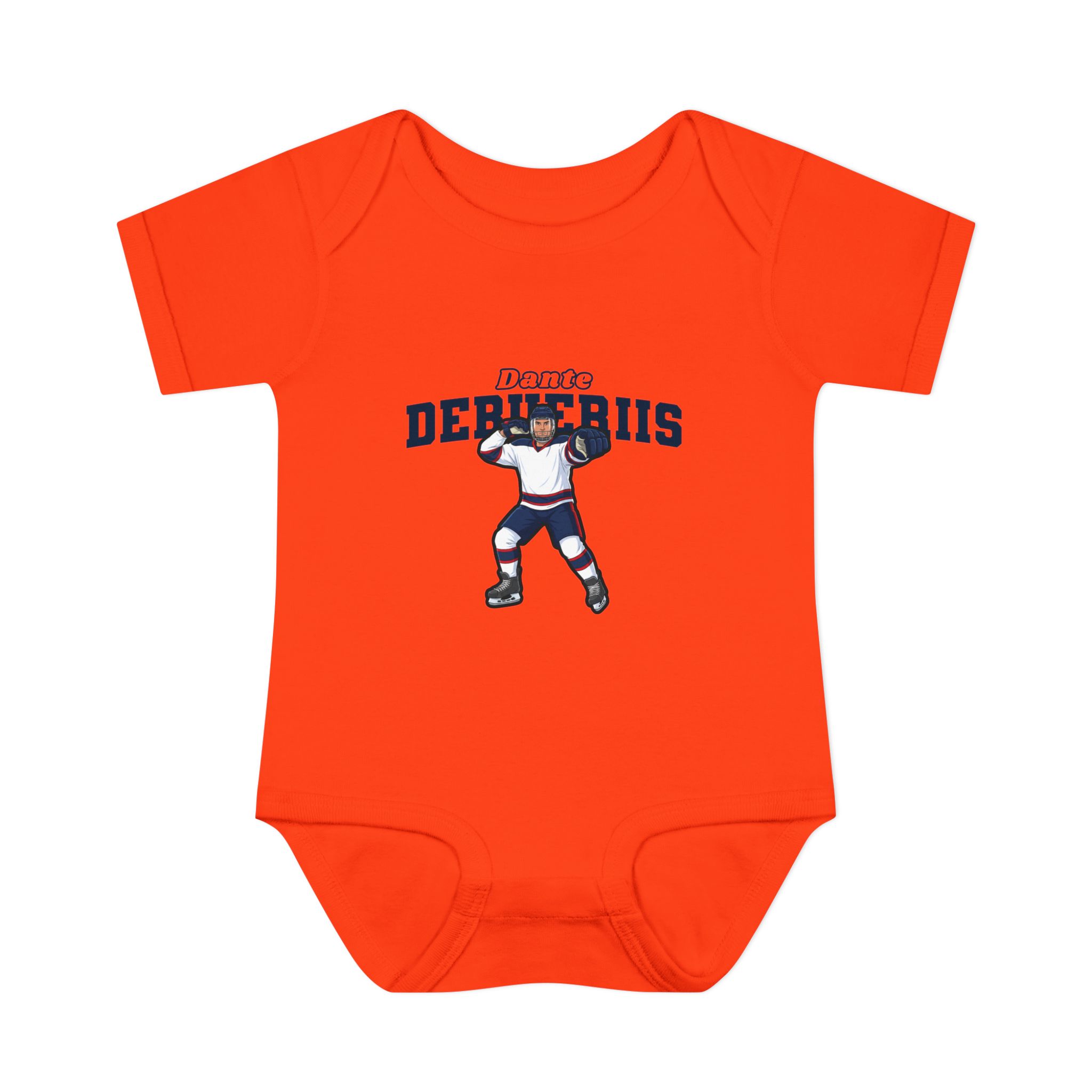 Baby Onesie — character_name_arch in Orange