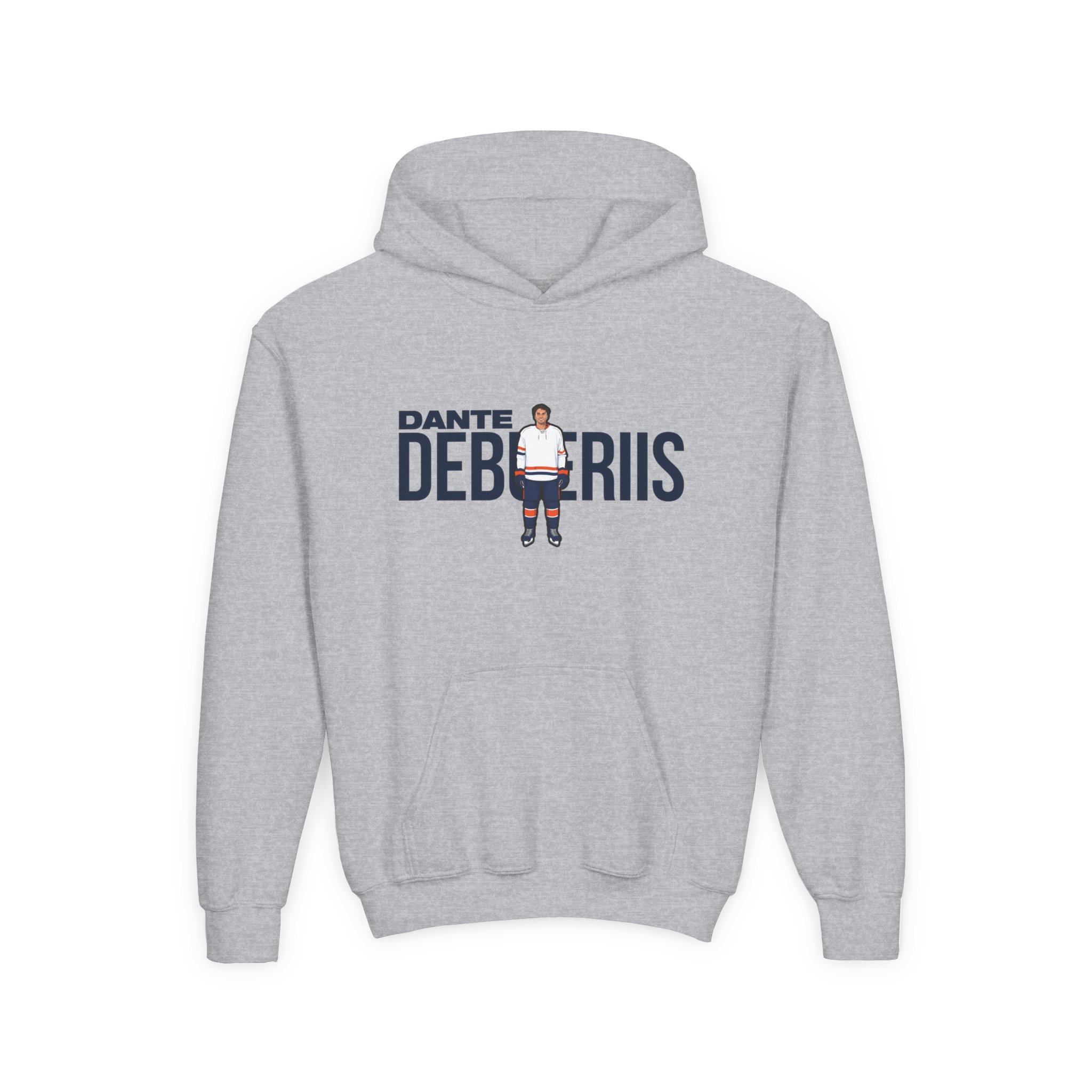 Youth Hoodie — character_player_name in Grey