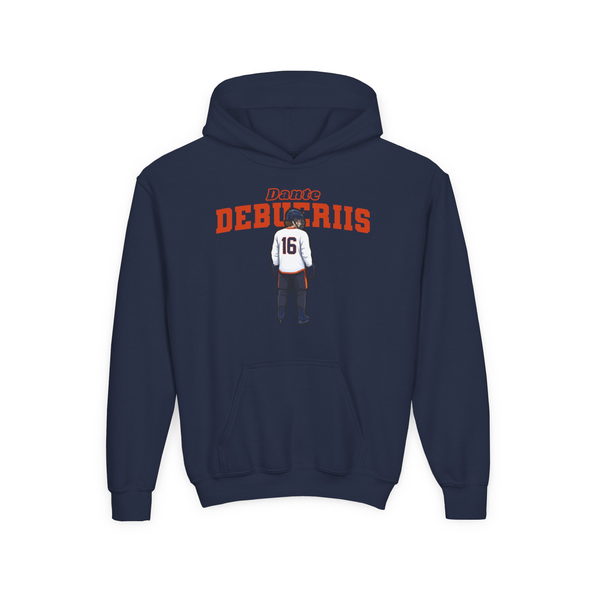 Youth Hoodie — character_name_arch in Navy