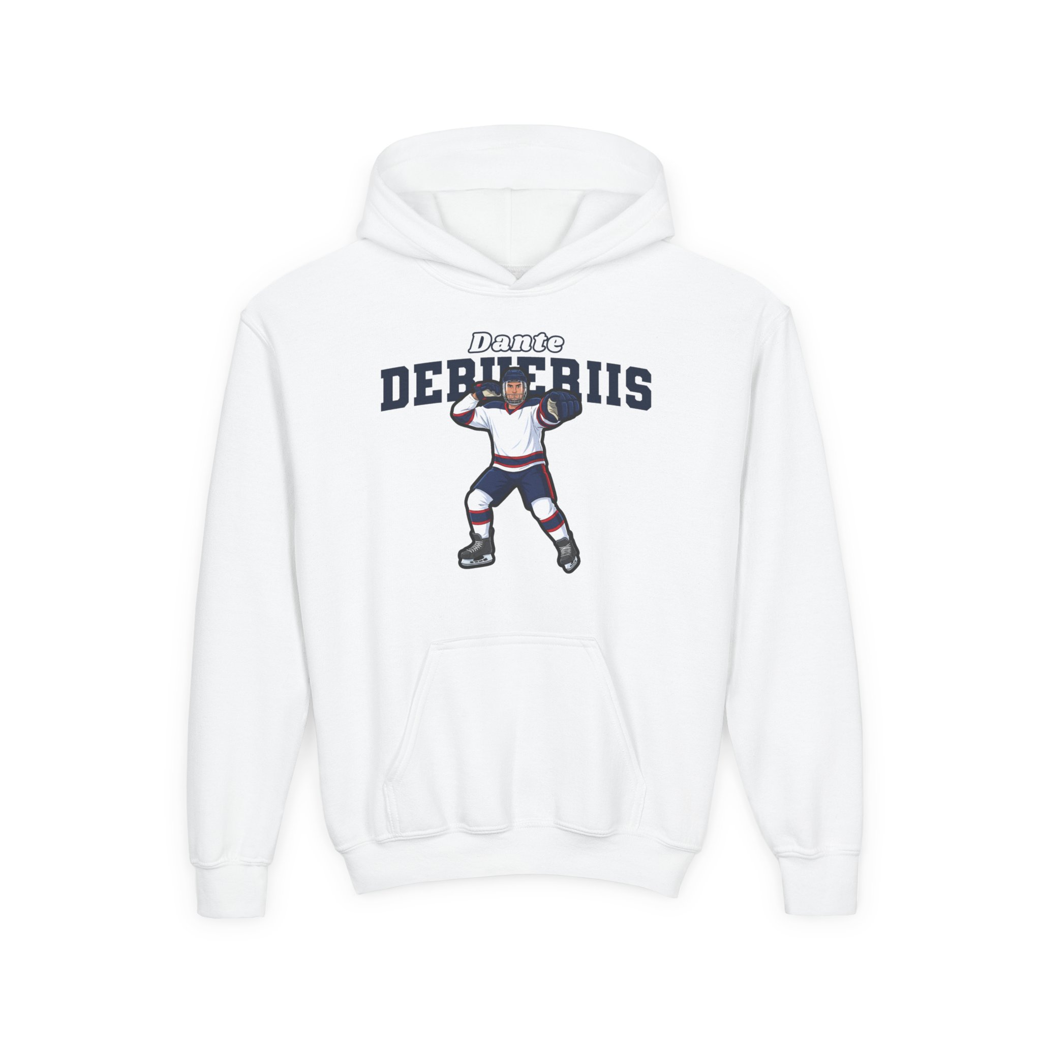 Youth Hoodie — character_name_arch in White