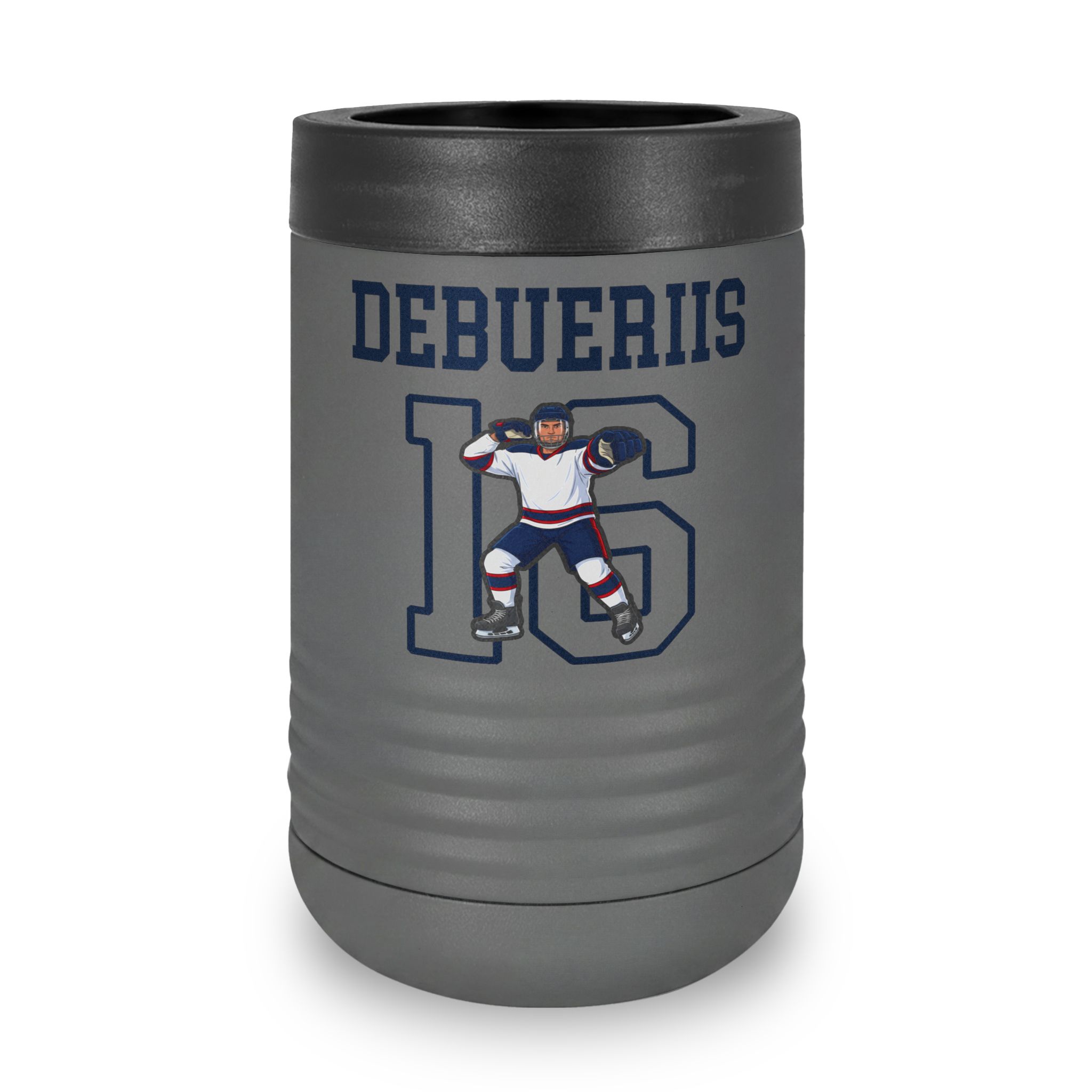 Stainless Can Cooler — character_shirsey in Grey