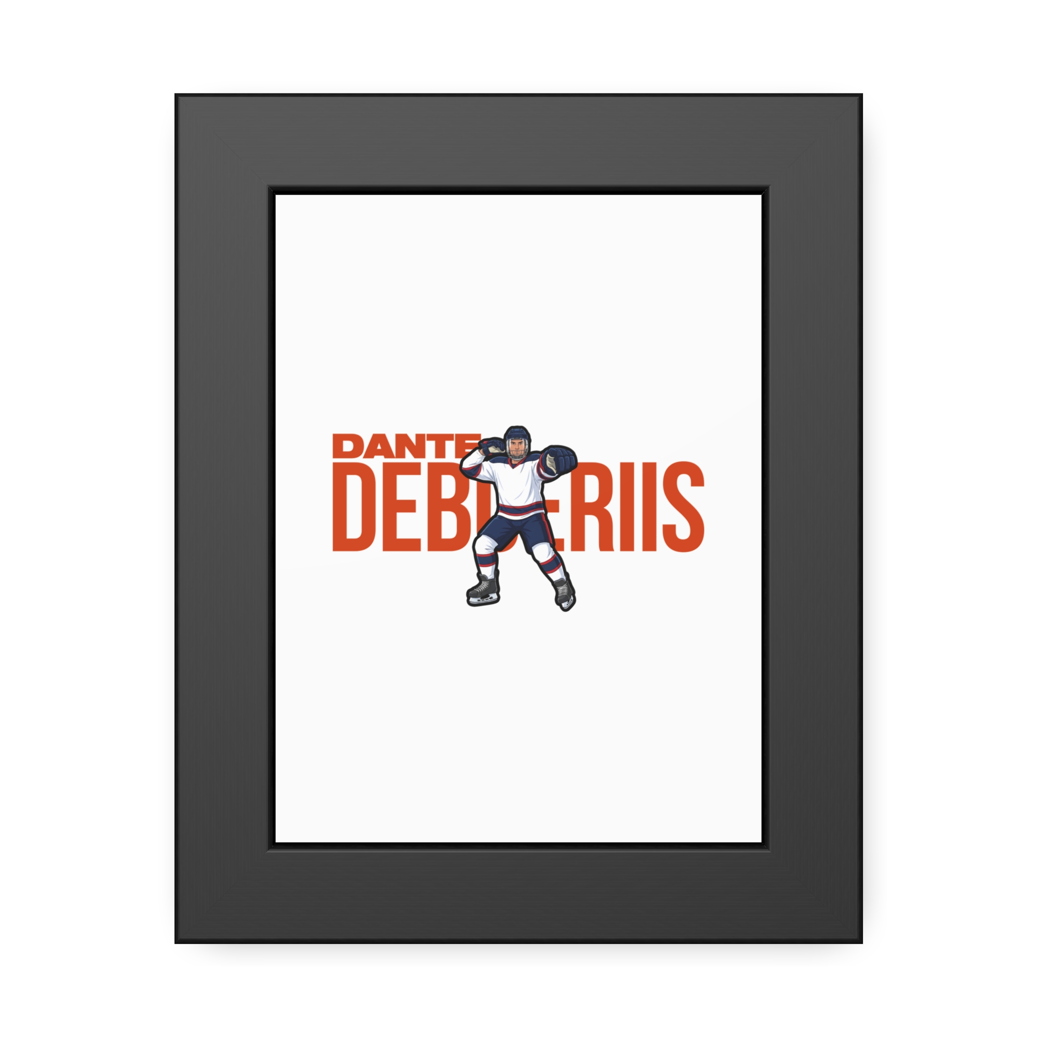 Framed Poster — character_player_name in Black