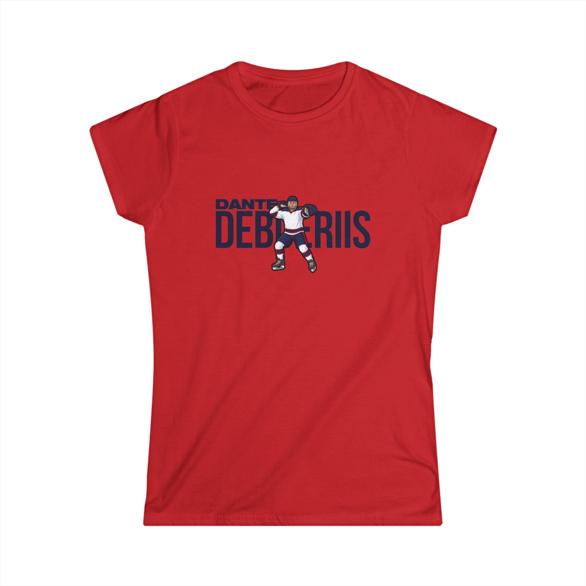 Women's Softstyle Tee — character_player_name in Red